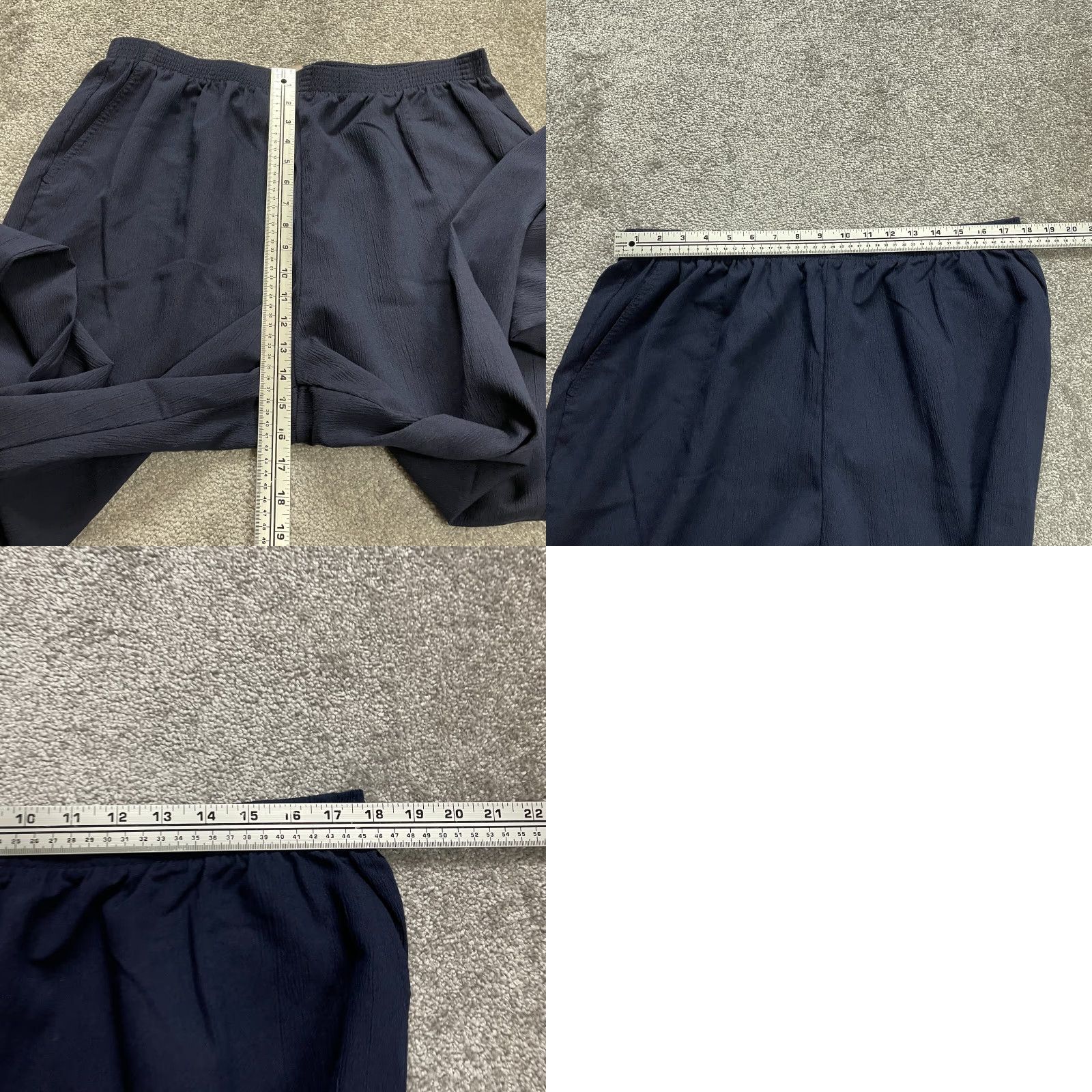 Essentials VINTAGE Modern Essentials Pants Women 22W Blue Rayon Tapered Elastic Waist 36x27 Casual Protein? Size 40" / US 18 - 8 Thumbnail