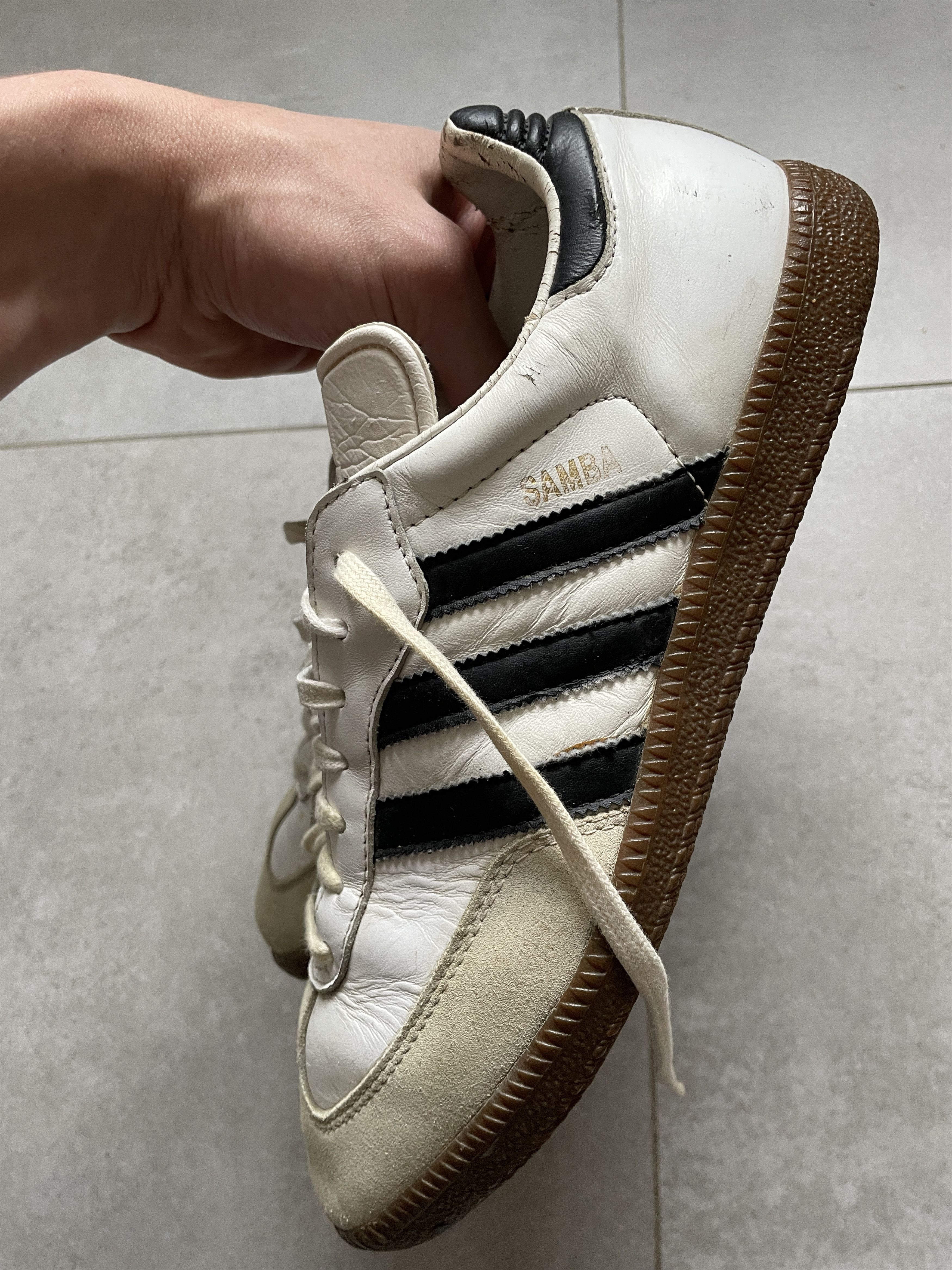 Adidas × Leather Y2K ADIDAS WHITE BEIGE LEATHER SAMBA SNEAKERS Size US 8.5 / EU 41-42 - 3 Thumbnail
