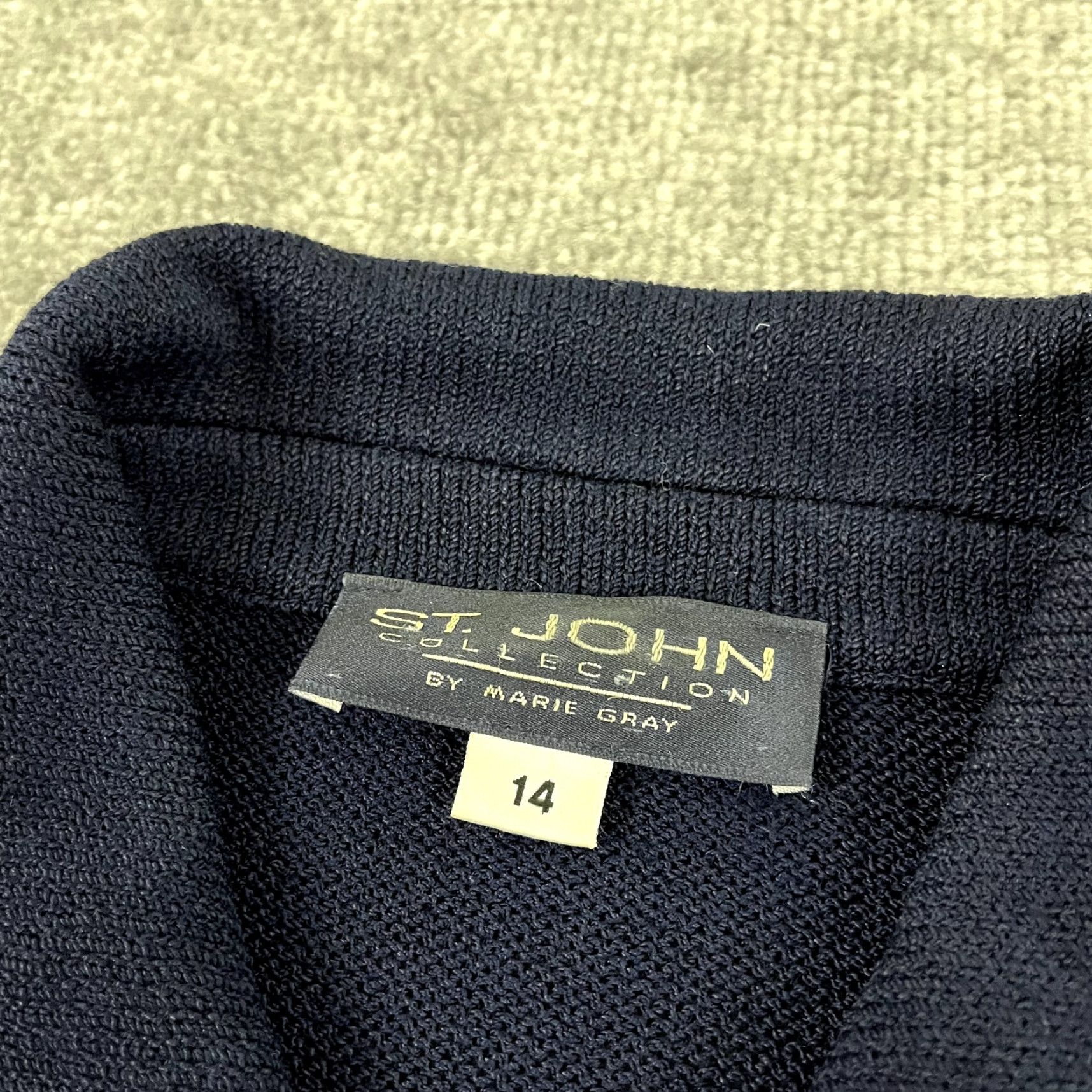 St. John VINTAGE ST. JOHN Womens Sweater Size 14 Blue Wool Knit Full Zip Pockets Preppy Classic Size XL / US 12-14 / IT 48-50 - 2 Thumbnail
