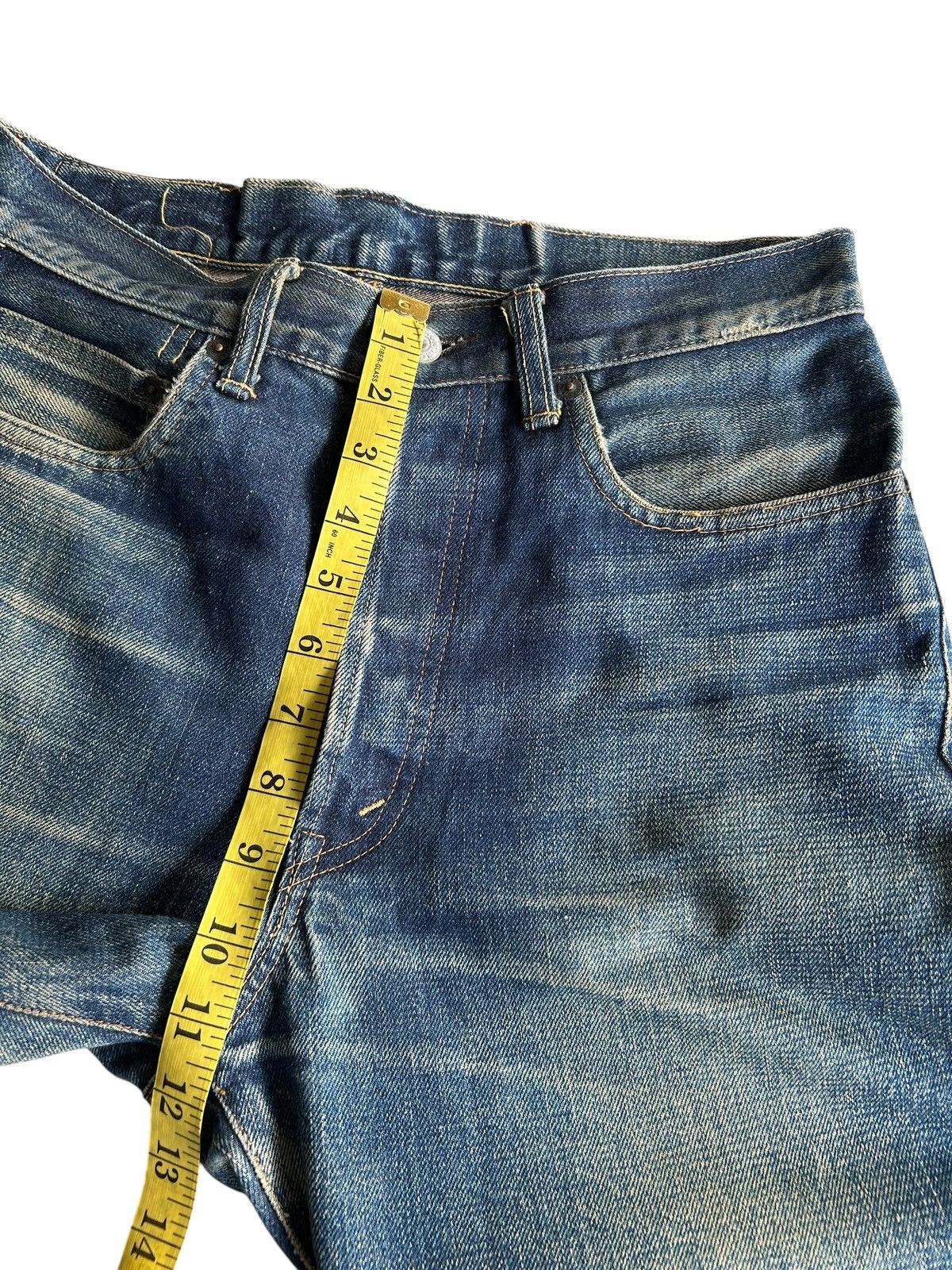 Kapital Vintage Blue Blue Hr Market Selvedge Distressed denim jeans Size US 30 / EU 46 - 19 Thumbnail