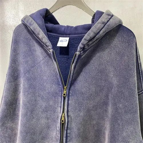 Japanese Brand Washed Distressed Loose Zipper Hoodie Sweatshirt y2k Size US M / EU 48-50 / 2 - 3 Thumbnail