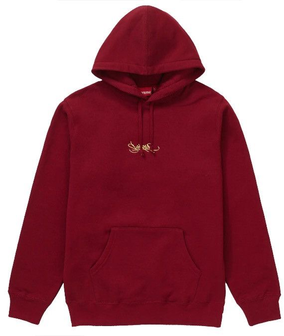 Streetwear Supreme Vintage Supreme Tag Logo Pullover Hoodie Red SS19 Brand New DS Grailed