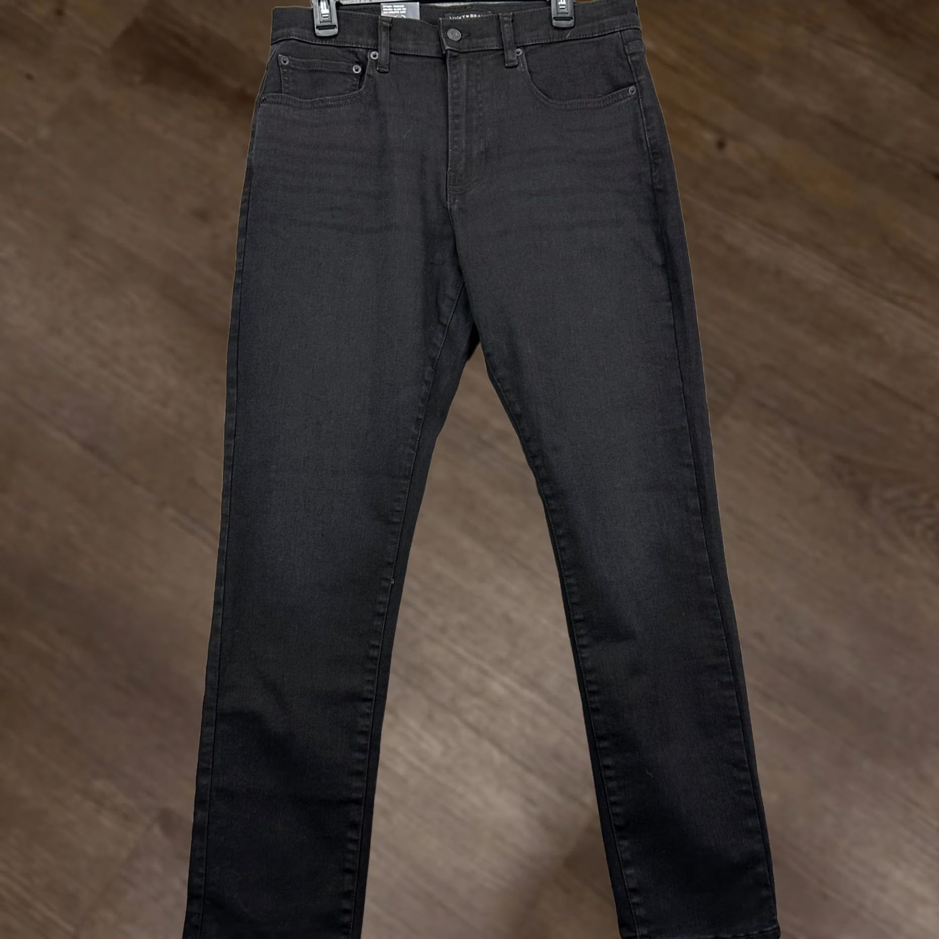 Lucky Brand Lucky Brand 412 Mens Slim Fit Jeans 32X32 Black Distressed Mid Rise Denim 5 Pocket Casual Outdoor Mens Size US 32 / EU 48 - 1 Thumbnail