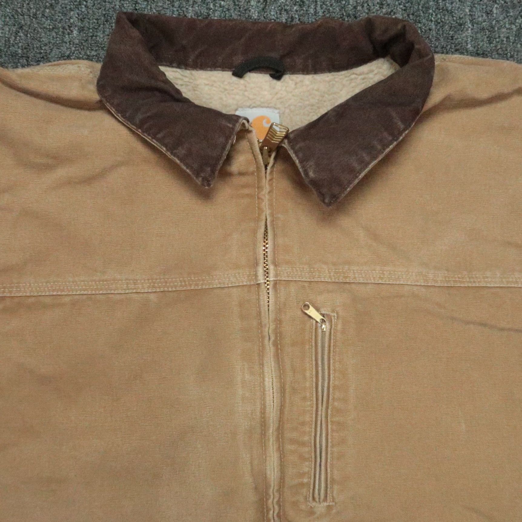 Carhartt VINTAGE Carhartt Jacket Mens 2XL Brown Canvas Lined Zip Full Pocket Size US XXL / EU 58 / 5 - 2 Thumbnail