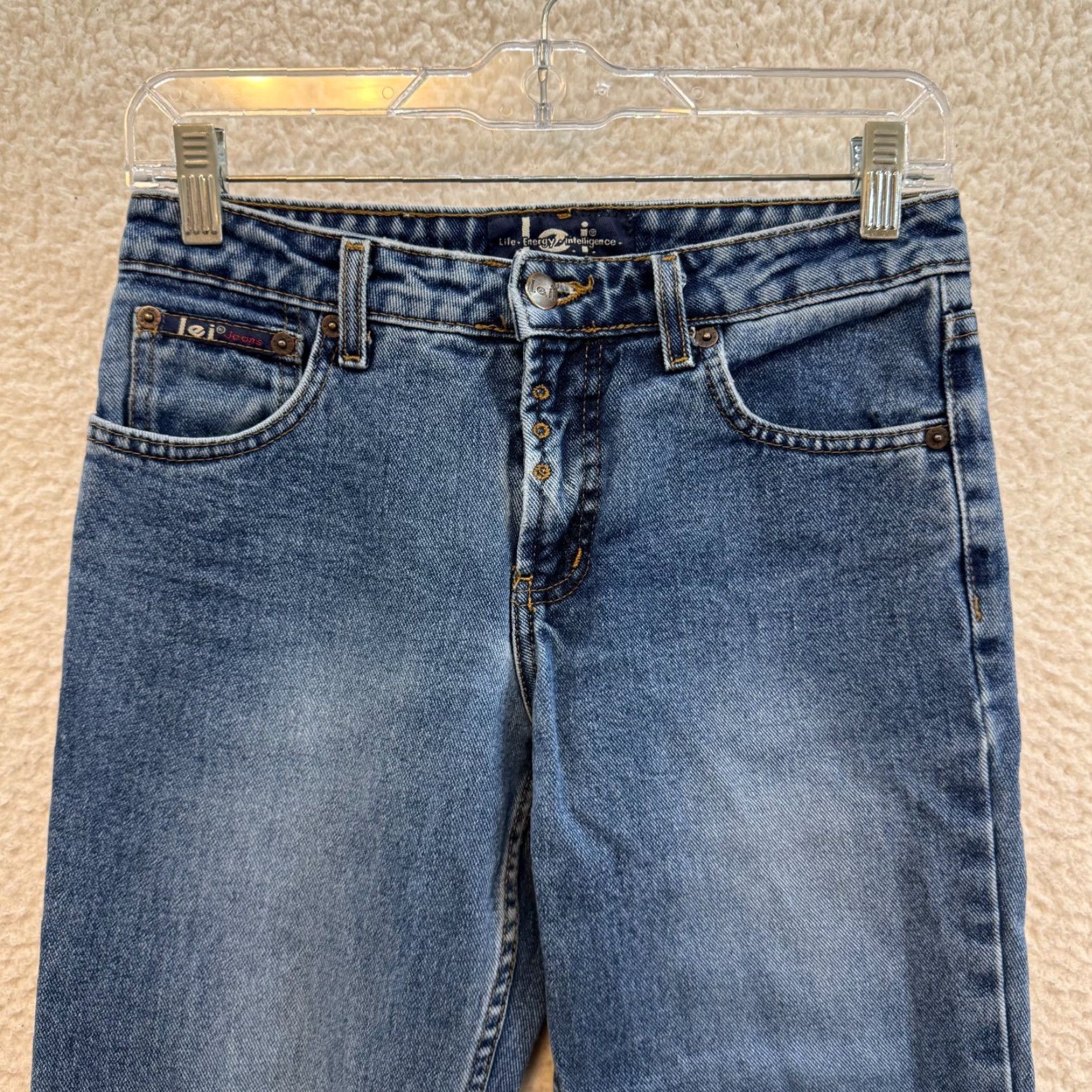 Vintage VINTAGE Lei Low Rise Flare Jeans 0 24 Medium Wash Bootcut 100% Cotton Denim Jeans Womens Girls Girls or Womens Size 25" / US 0 / IT 36 - 3 Thumbnail