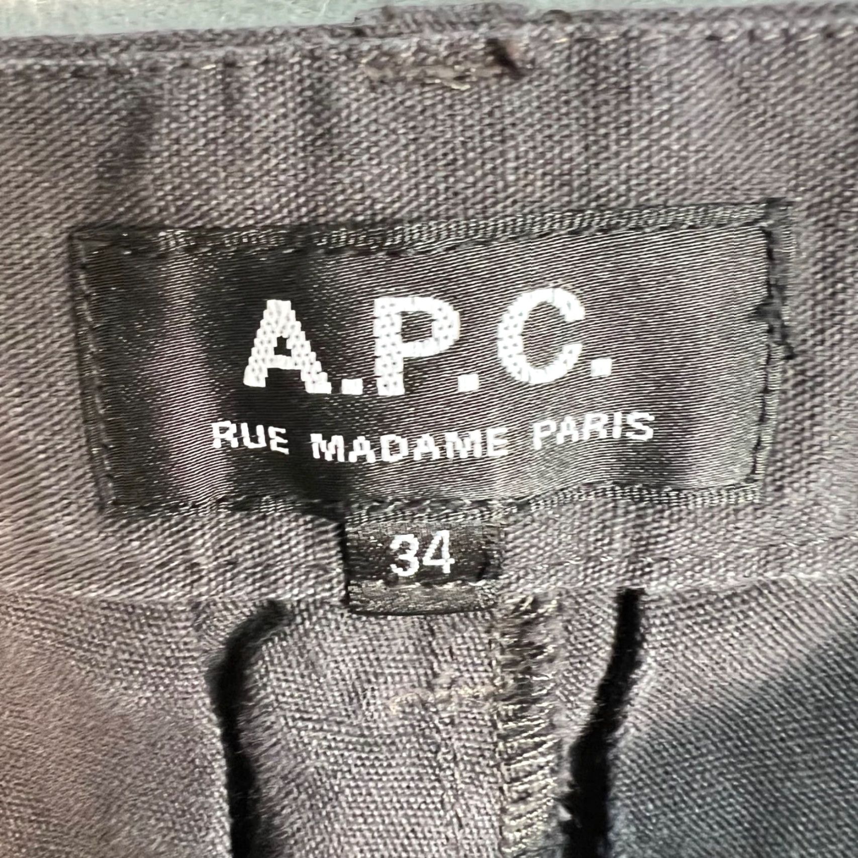 A.P.C. A.P.C. Womens Size 34 Dark Grey Cotton-Linen Blend Straight-Leg Pants Shirt? Size 24" / US 00 / IT 34 - 3 Thumbnail