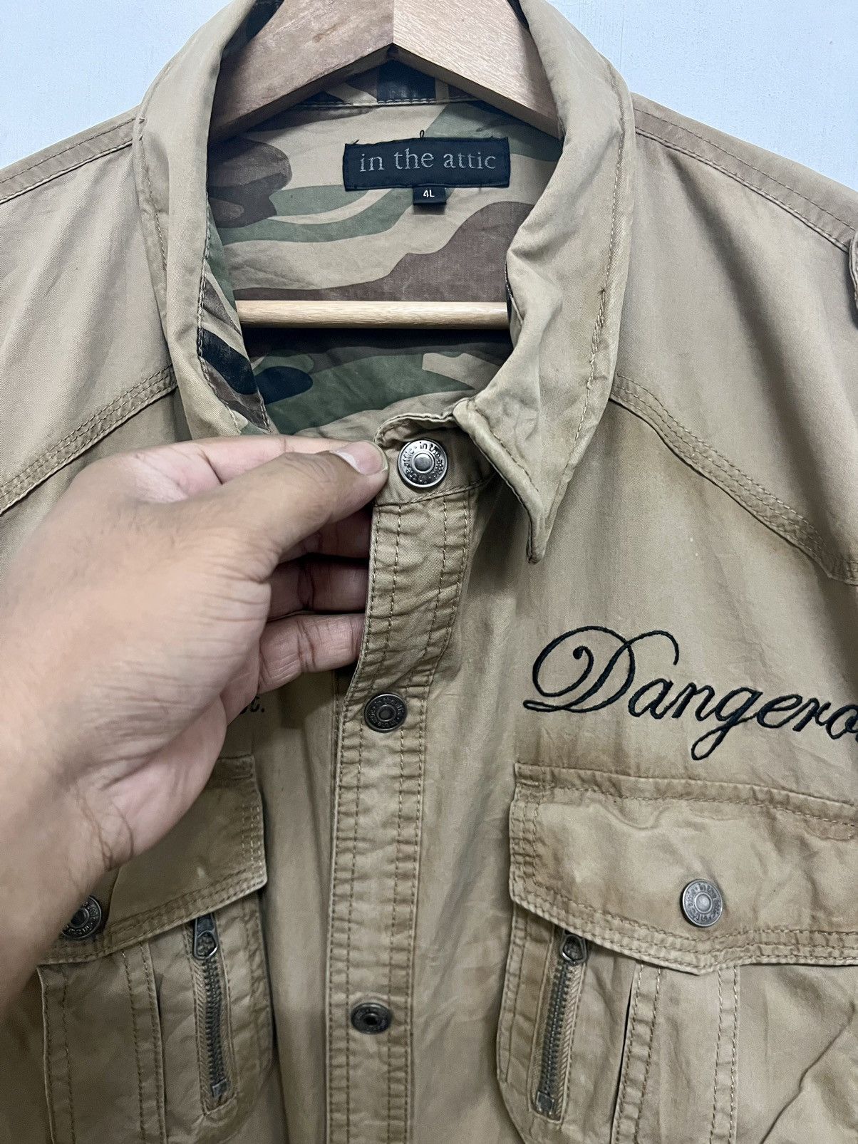 14th Addiction × In The Attic × Share Spirit Homme Y2K In The Attic Western Military Workshirt Shirt Size US XXL / EU 58 / 5 - 7 Thumbnail