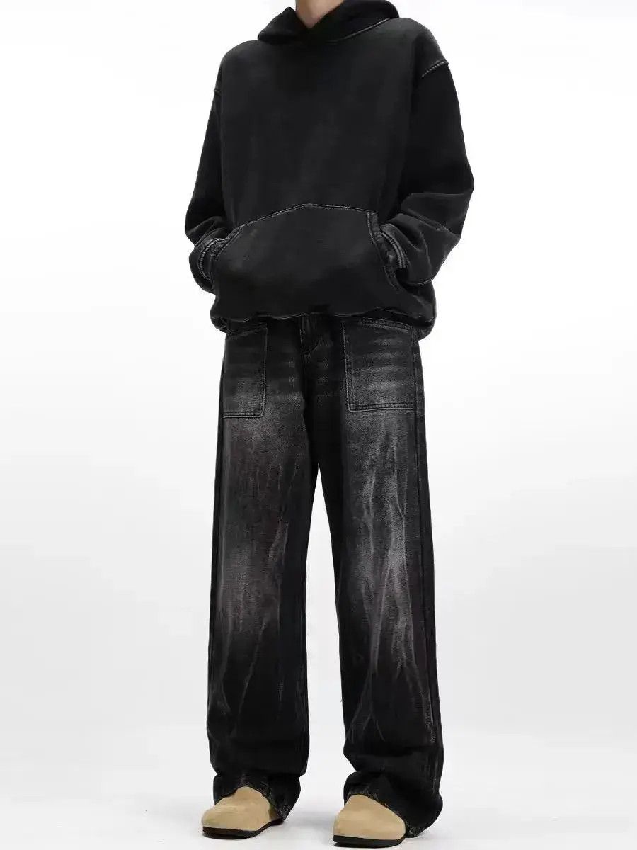 Japanese Brand High Street Design Washed Ash Straight Leg Jeans Size US 32 / EU 48 - 4 Thumbnail
