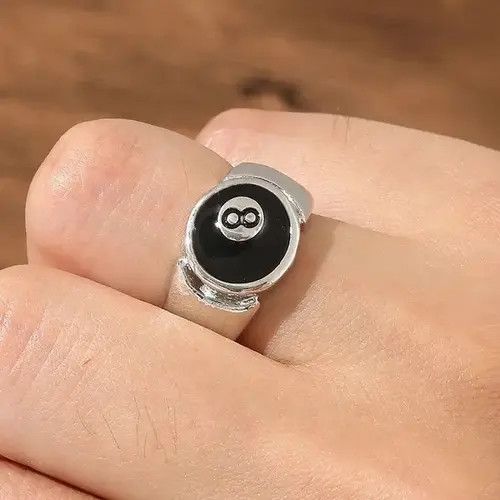 Other Number 8 Black Billiard Adjustable Ring Size ONE SIZE - 1 Thumbnail