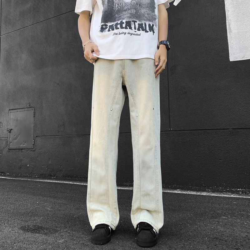 Japanese Brand × Jean Retro loose casual wide leg patchwork jeans Size US 32 / EU 48 - 1 Thumbnail