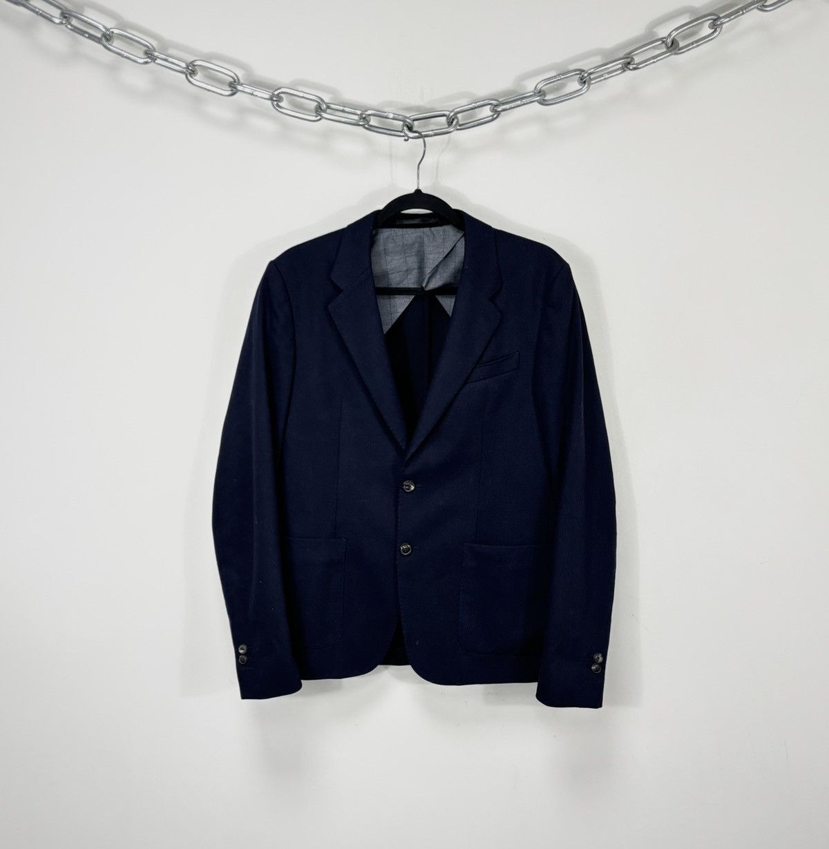 Grifoni Mauro Grifoni Men’s Navy Blue Wool Blend Blazer Jacket Size 40R - 1 Thumbnail