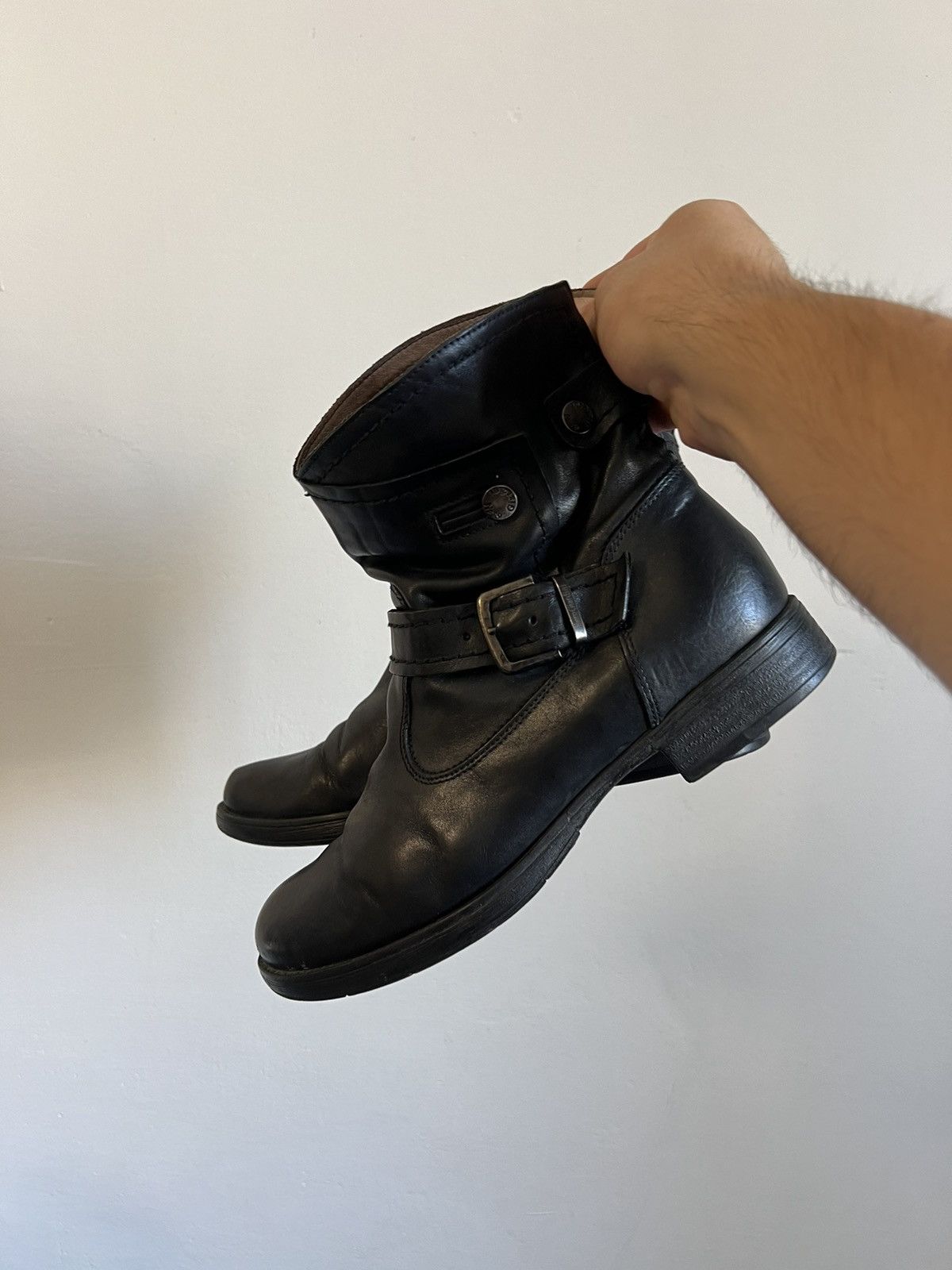 Leather Y2K vintage leather avant garde boots Rick Owen’s style Size US 8 / IT 38 - 5 Thumbnail