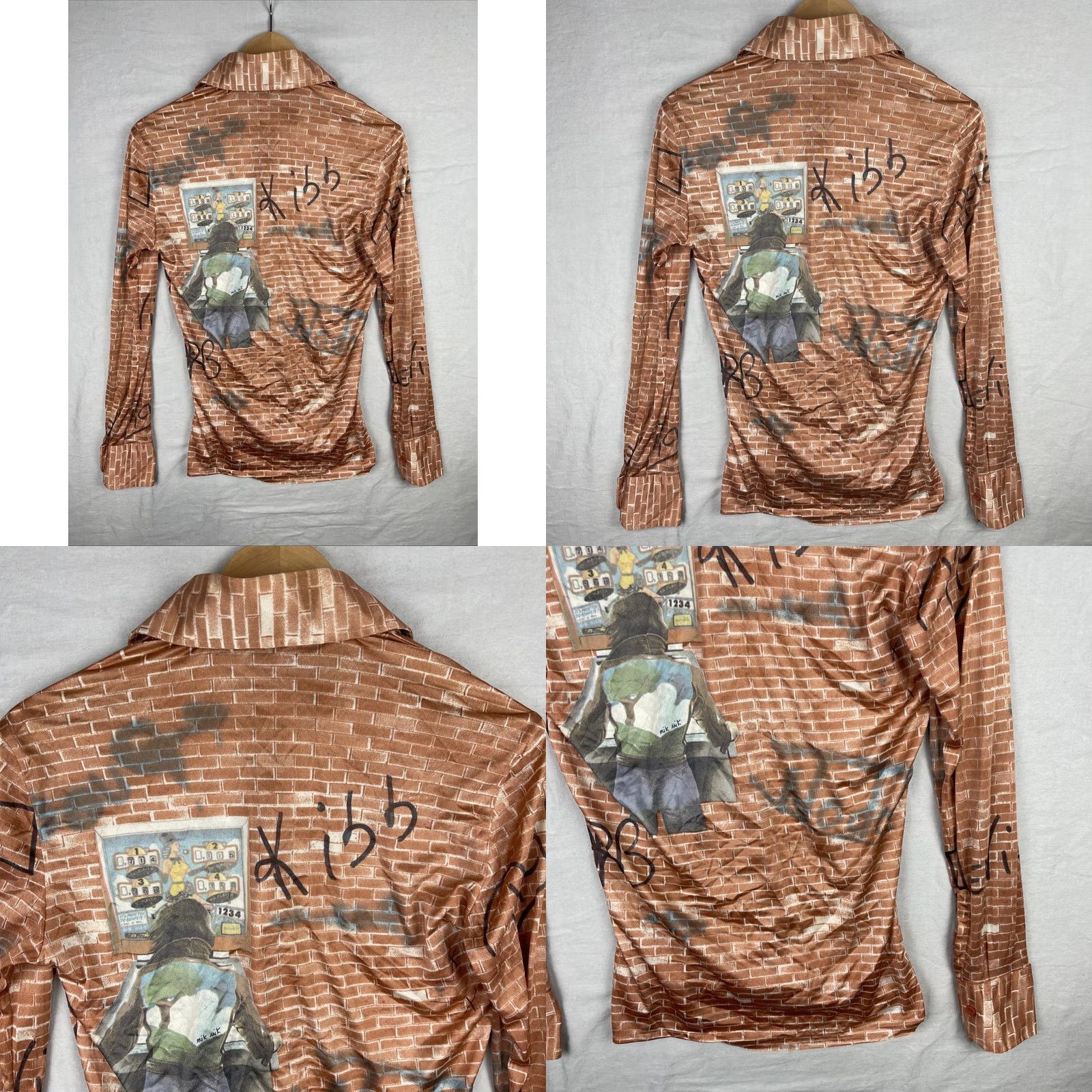 Vintage VINTAGE Nik Nik Shirt Mens S Brown Long Sleeve Nylon Button Up Disco Italy Clothing Size US S / EU 44-46 / 1 - 10 Thumbnail