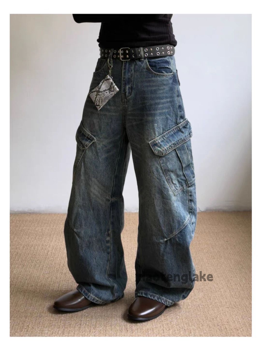 Jean zx vintage loose baggy hiphop cargo flared jeans Size US 32 / EU 48 - 1 Thumbnail
