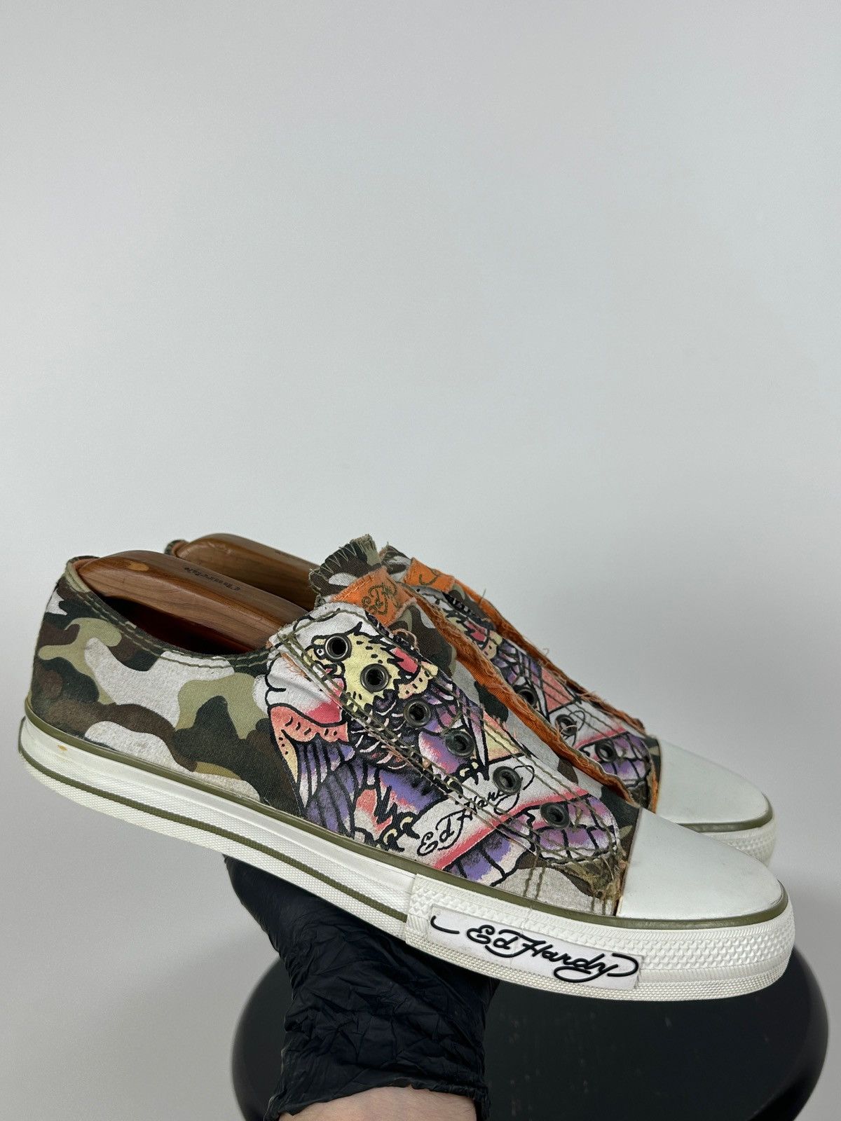 Ed Hardy Vintage Ed Hardy Y2K Camo Tattoo Graphic Slip On Sneakers Size US 11 / EU 44 - 6 Thumbnail