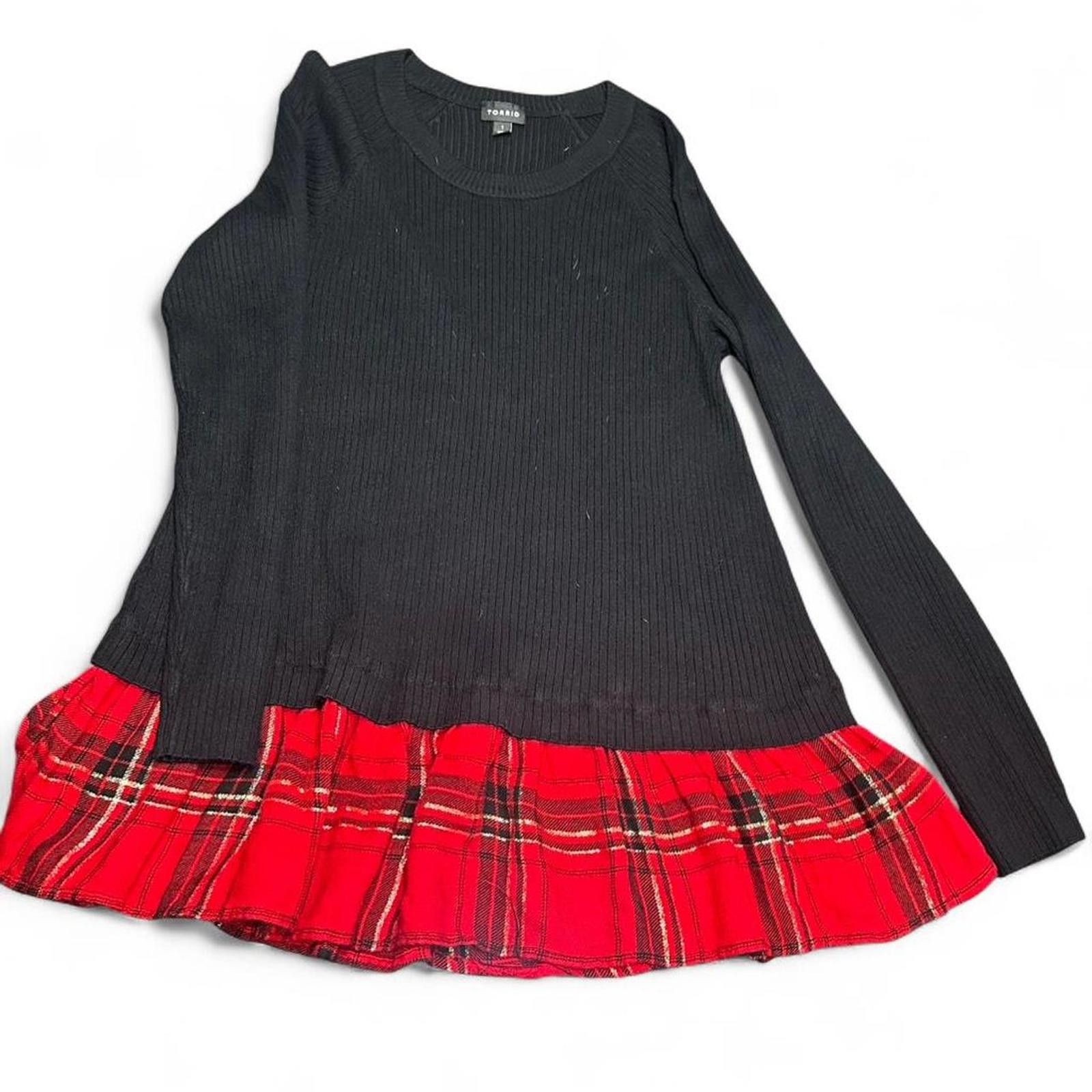 Other Black sweater with red tartan underneath #goth #punk Size XL / US 12-14 / IT 48-50 - 2 Thumbnail