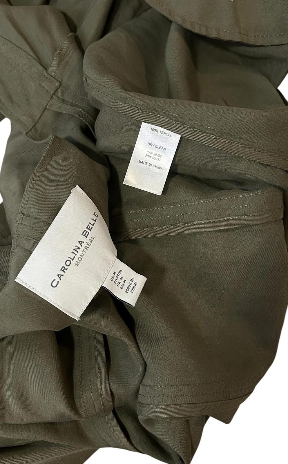Designer Chic Olive Green Trench Coat – Elegant Layered Style Size M / US 6-8 / IT 42-44 - 6 Thumbnail