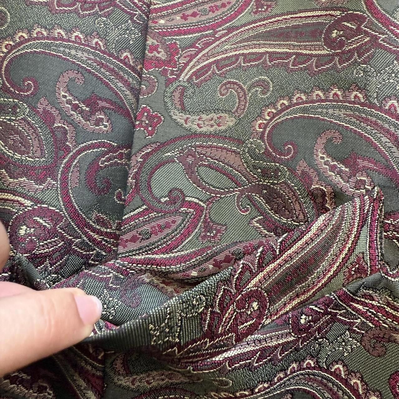 Designer Green Jacquard Paisley Vest Size L / US 10 / IT 46 - 5 Thumbnail