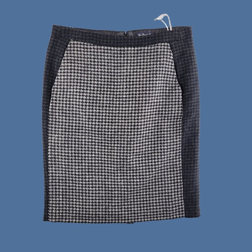 J.Crew J.CREW Wool Pencil Skirt Womens 2 Houndstooth Black Gray Mini Short Size 26" / US 2 / IT 38 - 1 Thumbnail