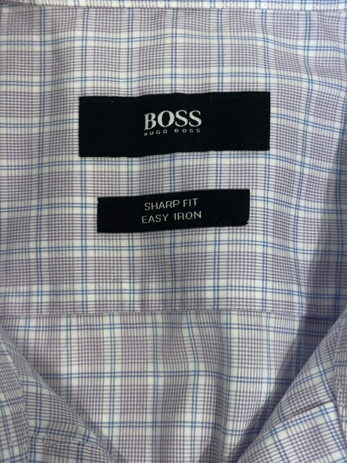 Hugo Boss Purple checked dress Shirt.mt1918 Size US XS / EU 42 / 0 - 7 Thumbnail