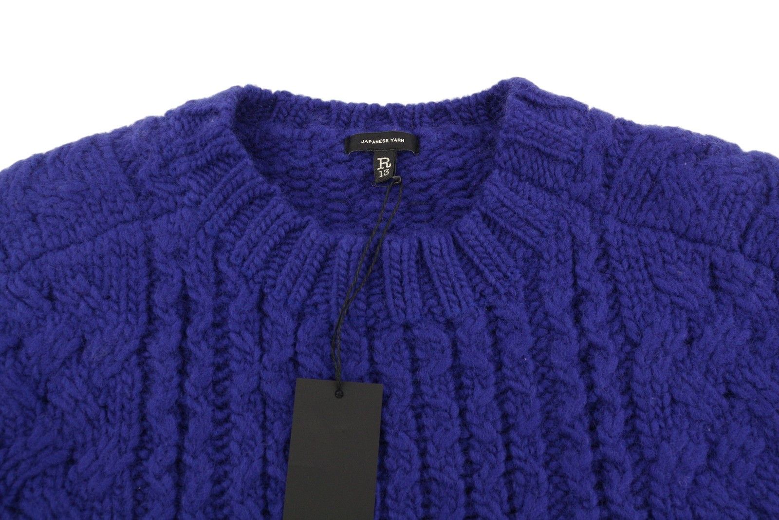 R13 ARAN SWEATER S Blue Wool Cable-Knit Dress 87667 Size S / US 4 / IT 40 - 4 Thumbnail
