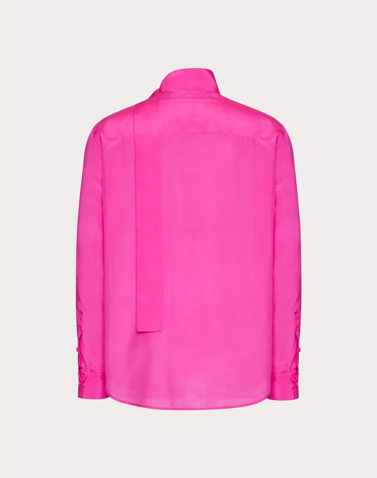 Valentino oc11z0725 Silk Shirt With Scarf Detail At Neck in Pink Size US XXL / EU 58 / 5 - 2 Thumbnail