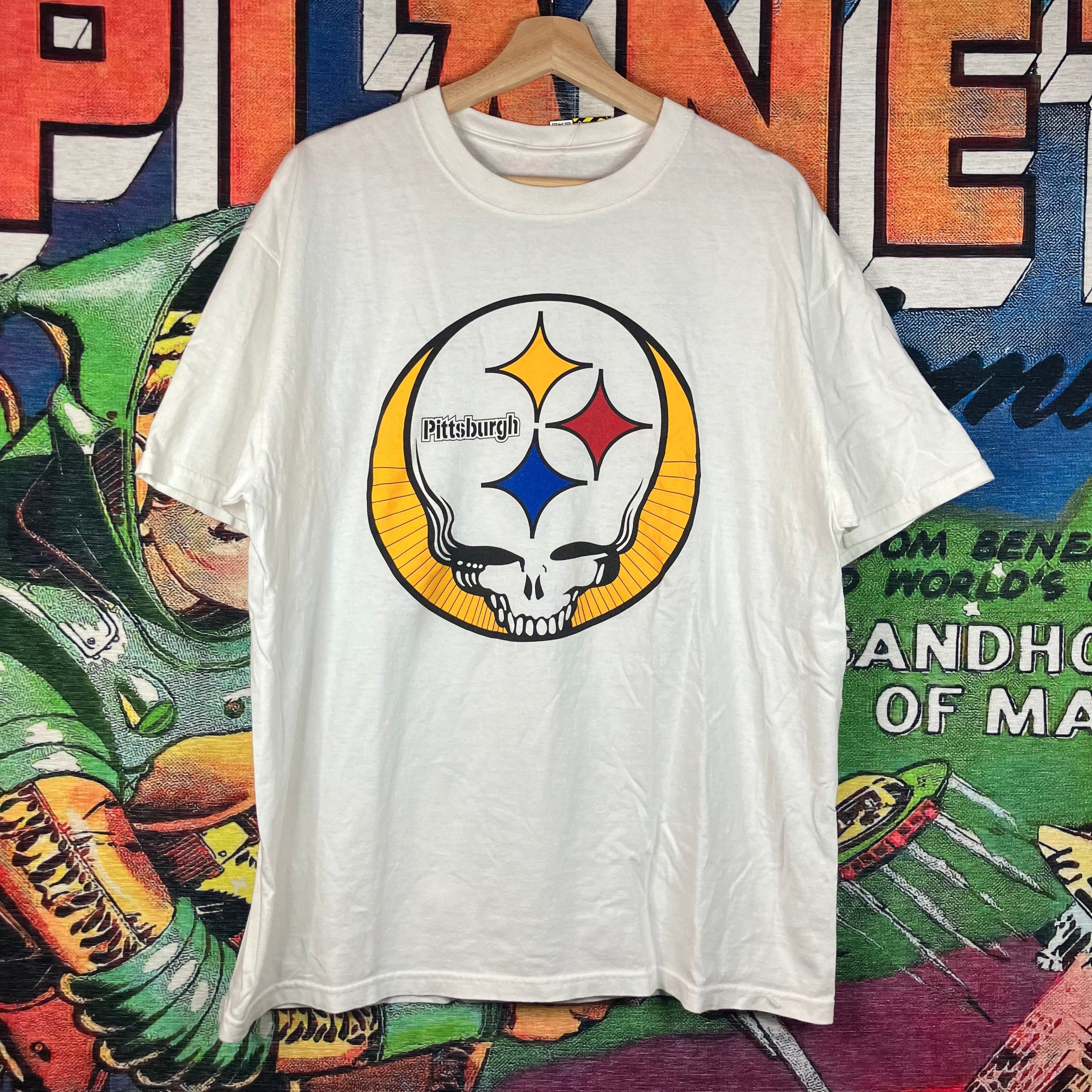 Vintage Vintage 00s Y2K Grateful Dead Pittsburgh Steelers Logo Tee Size US XL / EU 56 / 4 - 1 Thumbnail