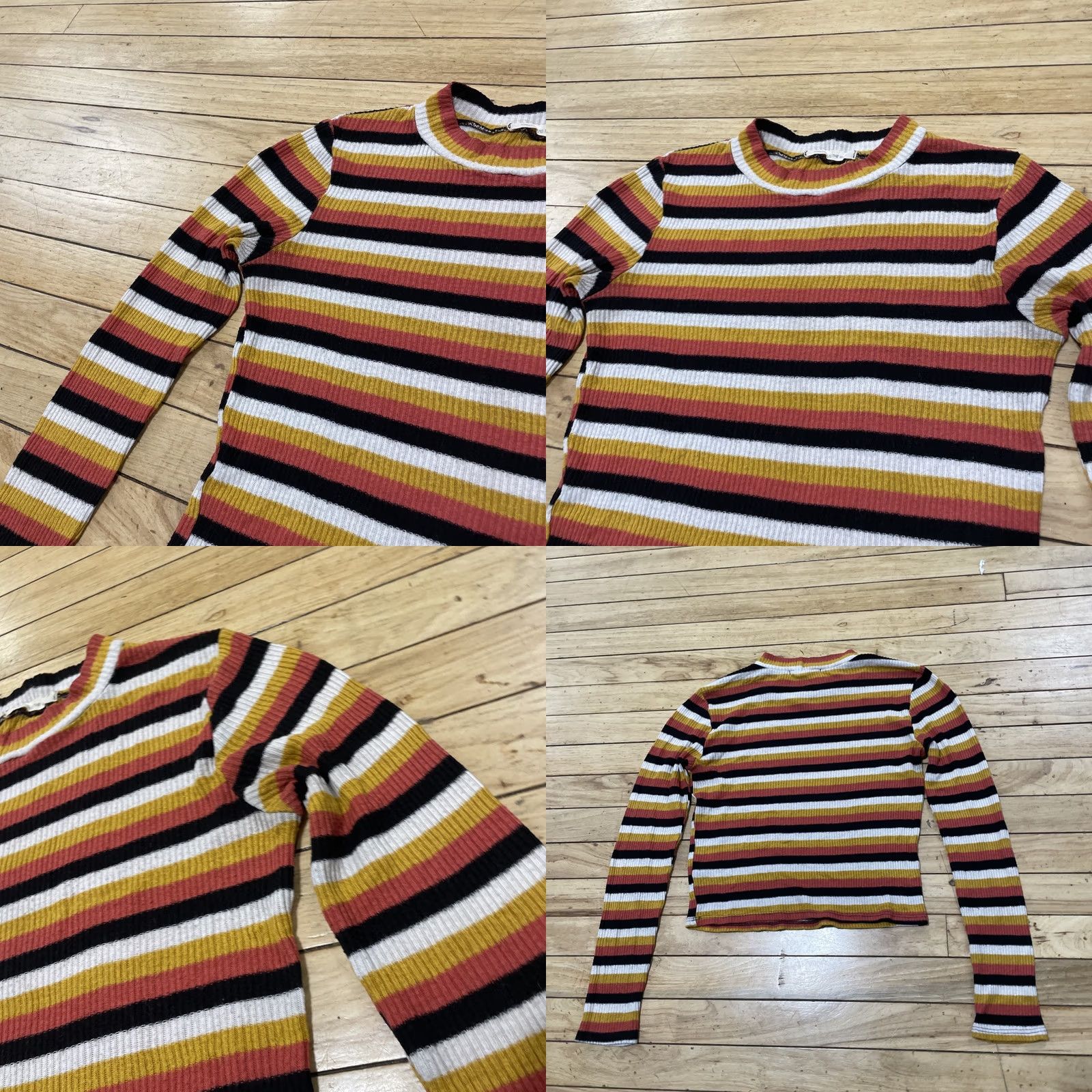 Vintage Caution to the wind Sweater Women S Brown Orange Hippie 70s Made USA Boho Pile Knit Stripe Vintage Pullover Size S Mens Womens Girls Boys Size S / US 4 / IT 40 - 10 Thumbnail