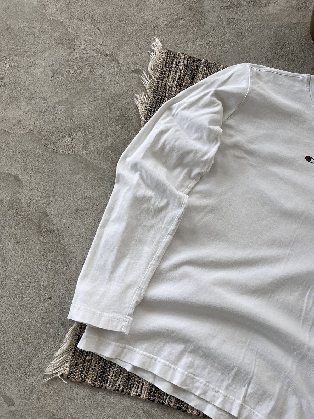 Champion × Vintage Vintage Champion Longsleeve Tshirt White Logo Blank tee Y2K Size US S / EU 44-46 / 1 - 3 Thumbnail