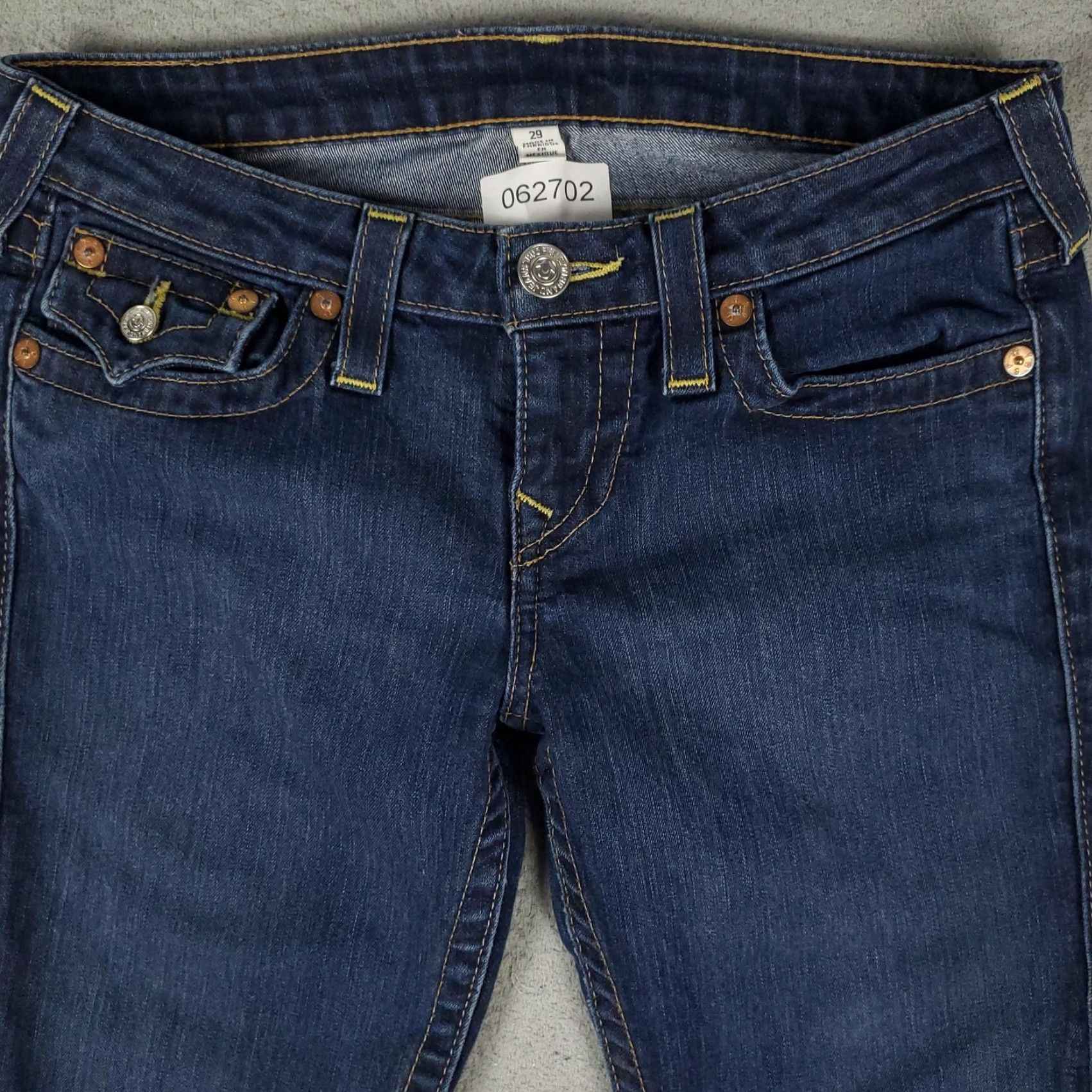 True Religion True Religion Jeans 29x30 Blue Skinny Stretch Denim Pockets Fashion Womens Size 29" - 2 Thumbnail