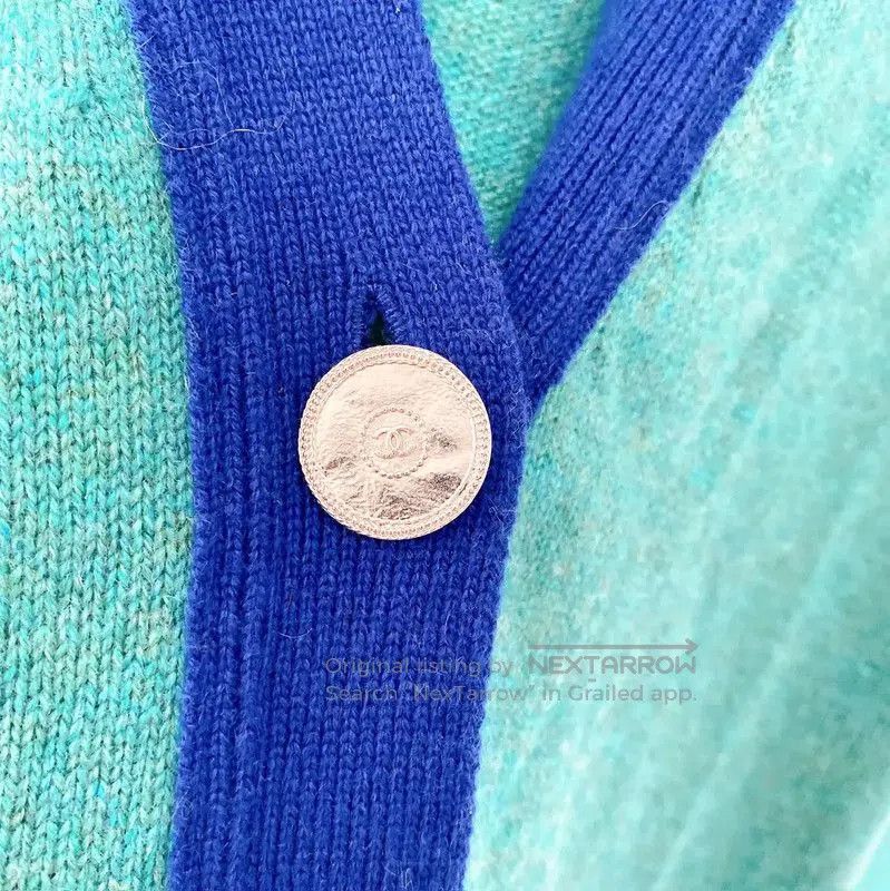 Chanel Chanel Green Cashmere Cardigan for Women . Size S / US 4 / IT 40 - 6 Thumbnail