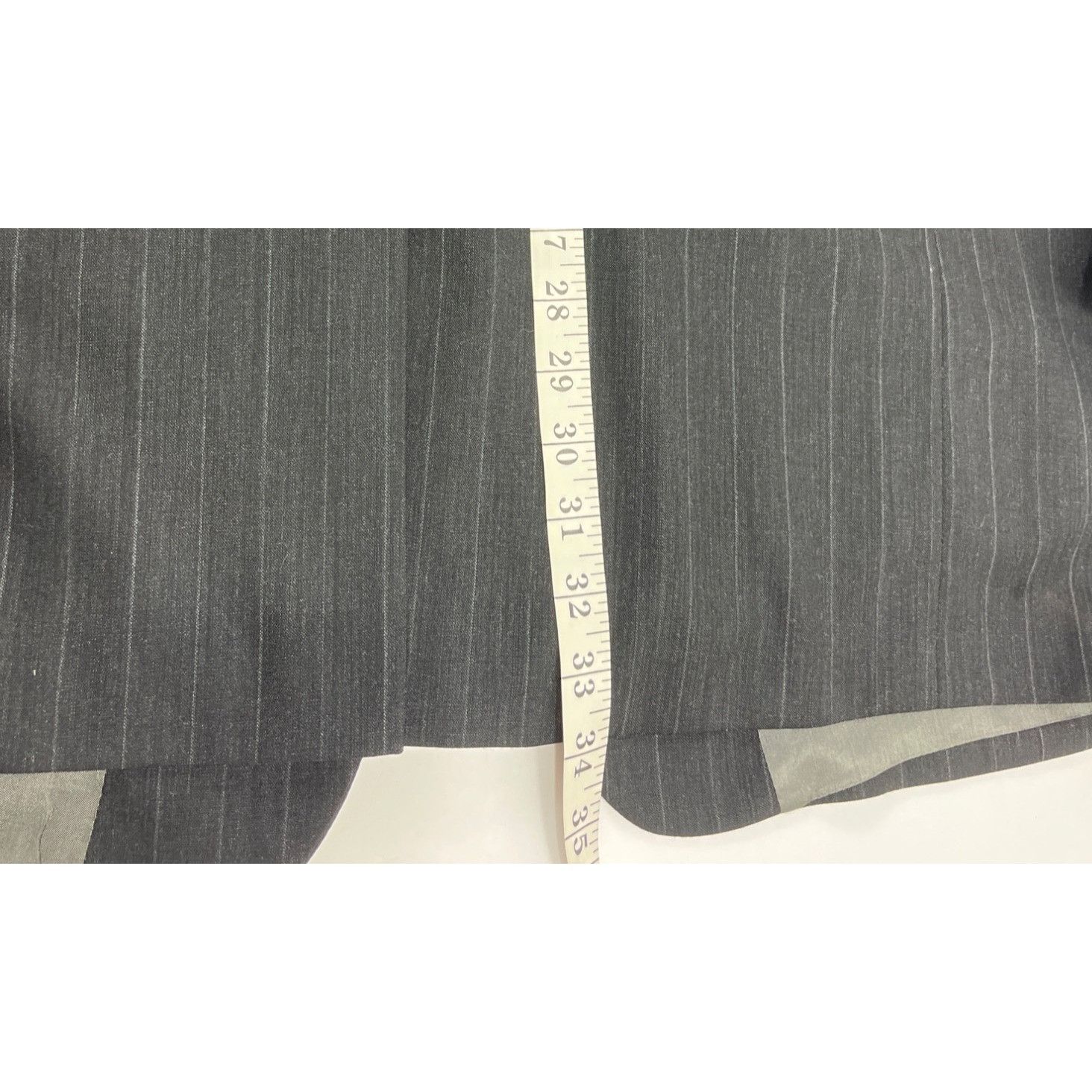 Other Mens Pinstripe Suit Jacket & Pants Set 2-Button Gray Classic Size 40L - 15 Thumbnail