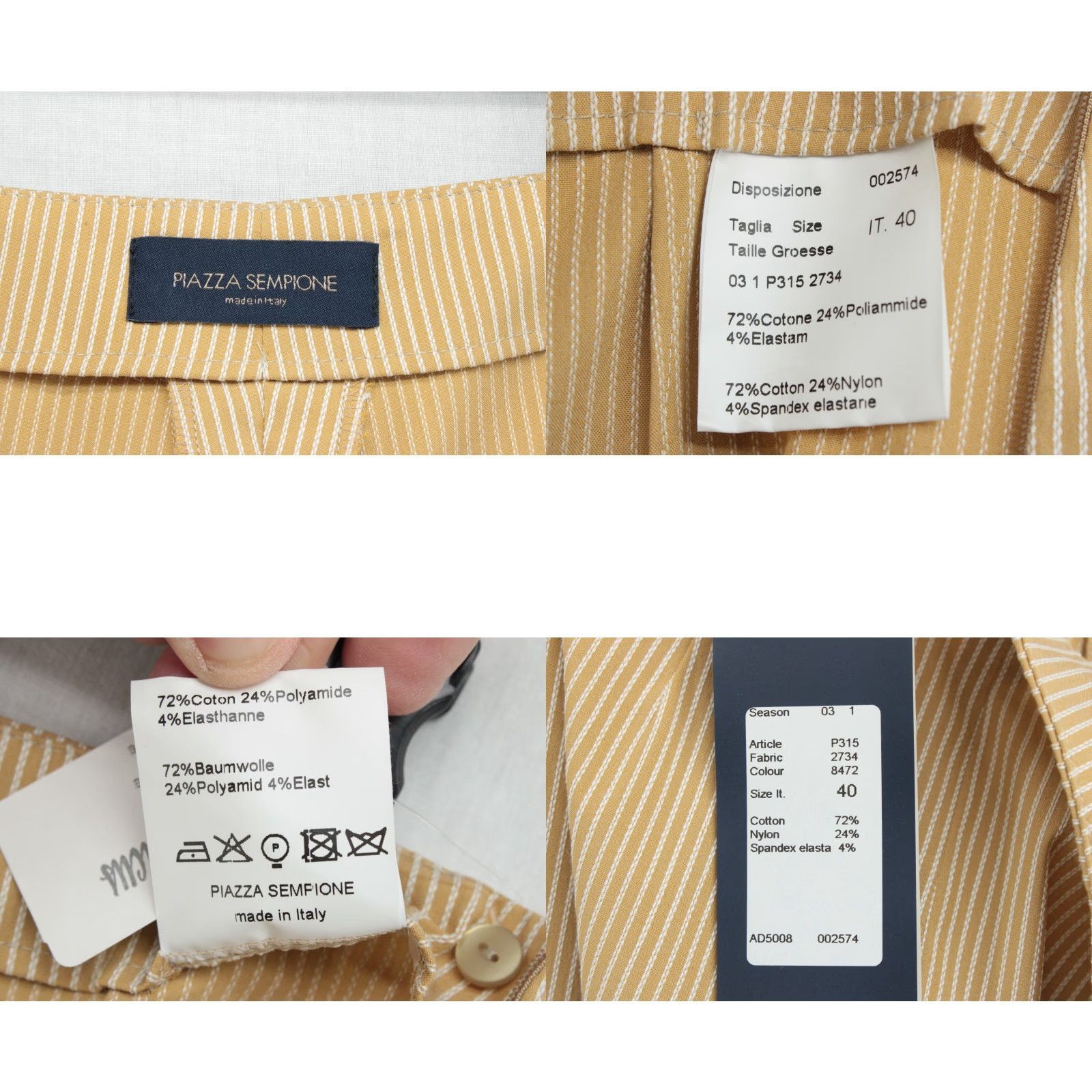 Piazza Sempione NWT Piazza Sempione Y2K Pants Womens Size 6 Beige Striped Italy Office Classic - Pants, Womens, 6, Beige, Striped, Italy, Y2K, Office, Classic, NWT Size 28" / US 6 / IT 42 - 8 Thumbnail