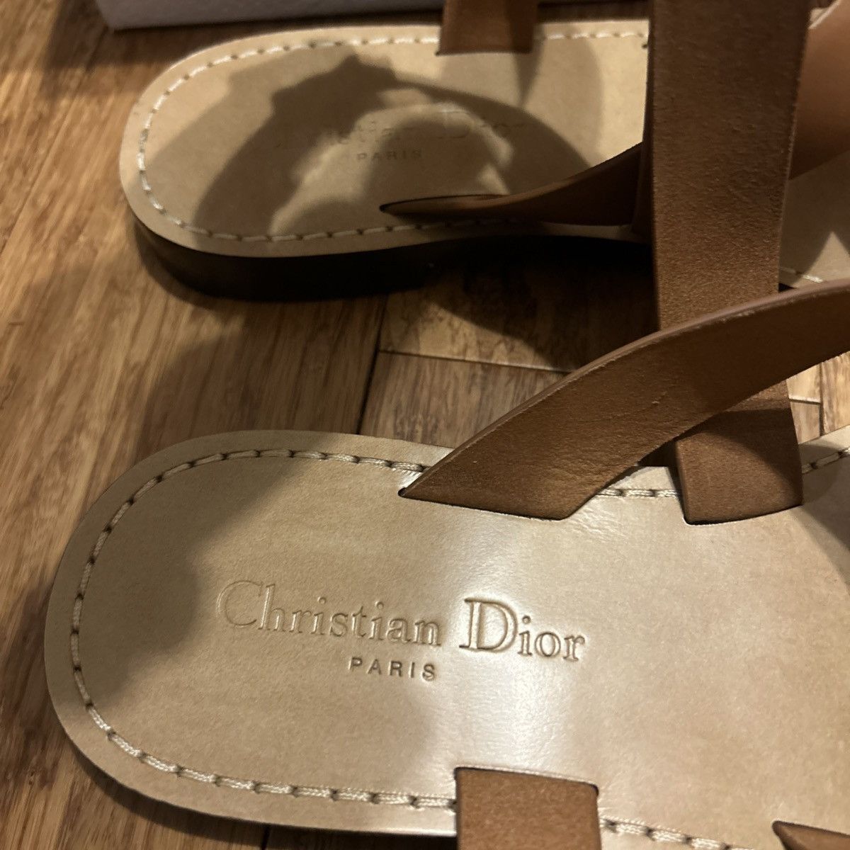 Dior Dior DIORIVIERA DIOR Sun TOE-Ring Sandal Camel Calfskin Size US 8 / IT 38 - 8 Thumbnail