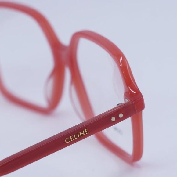 Celine Celine CL50126I 066 Eyeglasses Translucent Red 55mm Square Size ONE SIZE - 7 Thumbnail