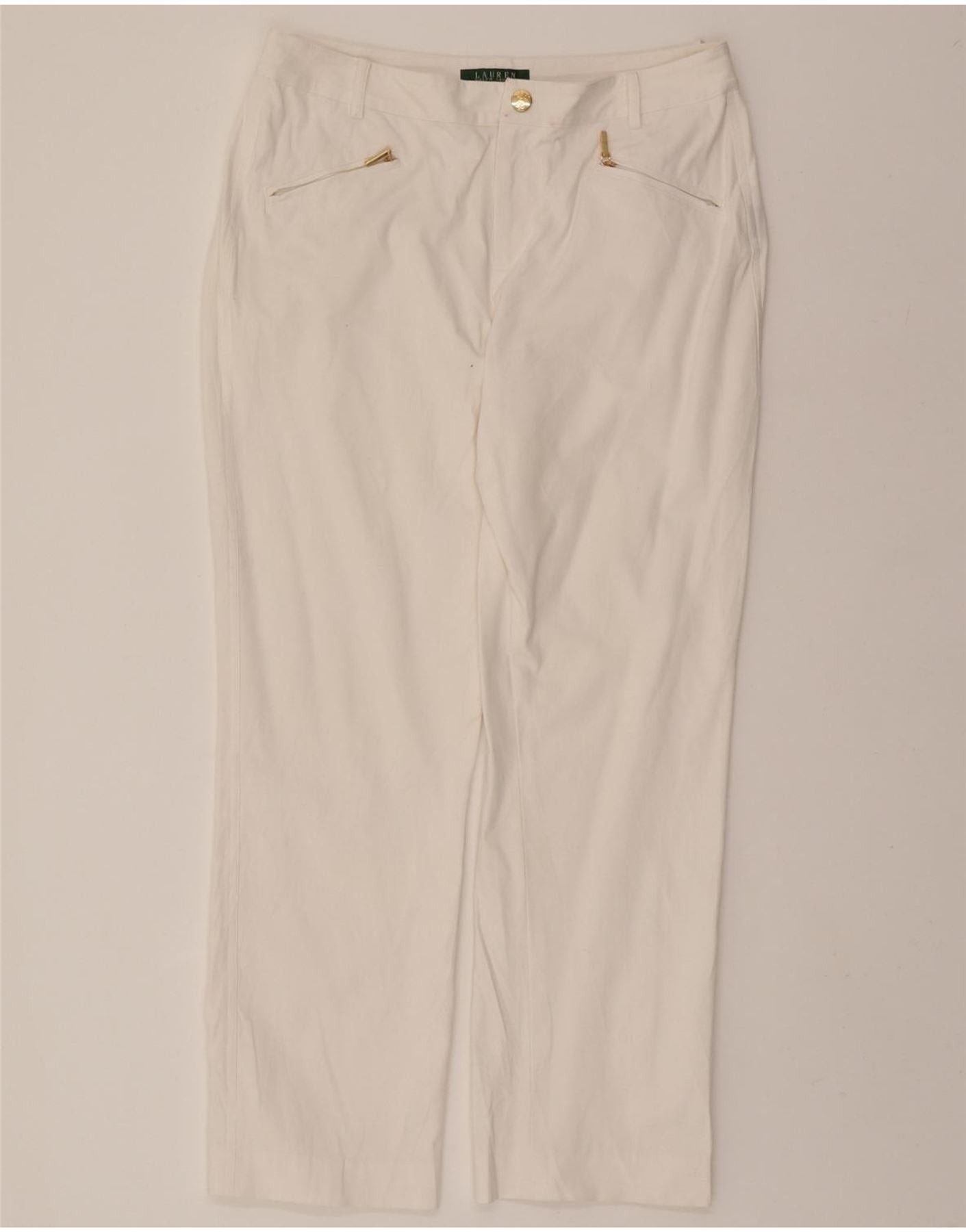 Ralph Lauren Womens Petite Casual Trousers US 10 Large W32 L27 White Size 28" / US 6 / IT 42 - 1 Thumbnail