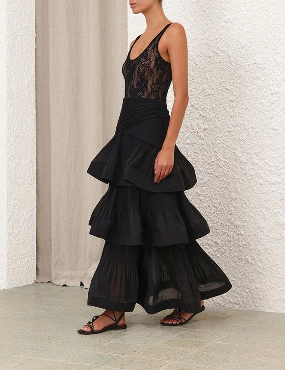 Zimmermann oc11z0225 Bodysuit in Black Size XL / US 12-14 / IT 48-50 - 4 Thumbnail