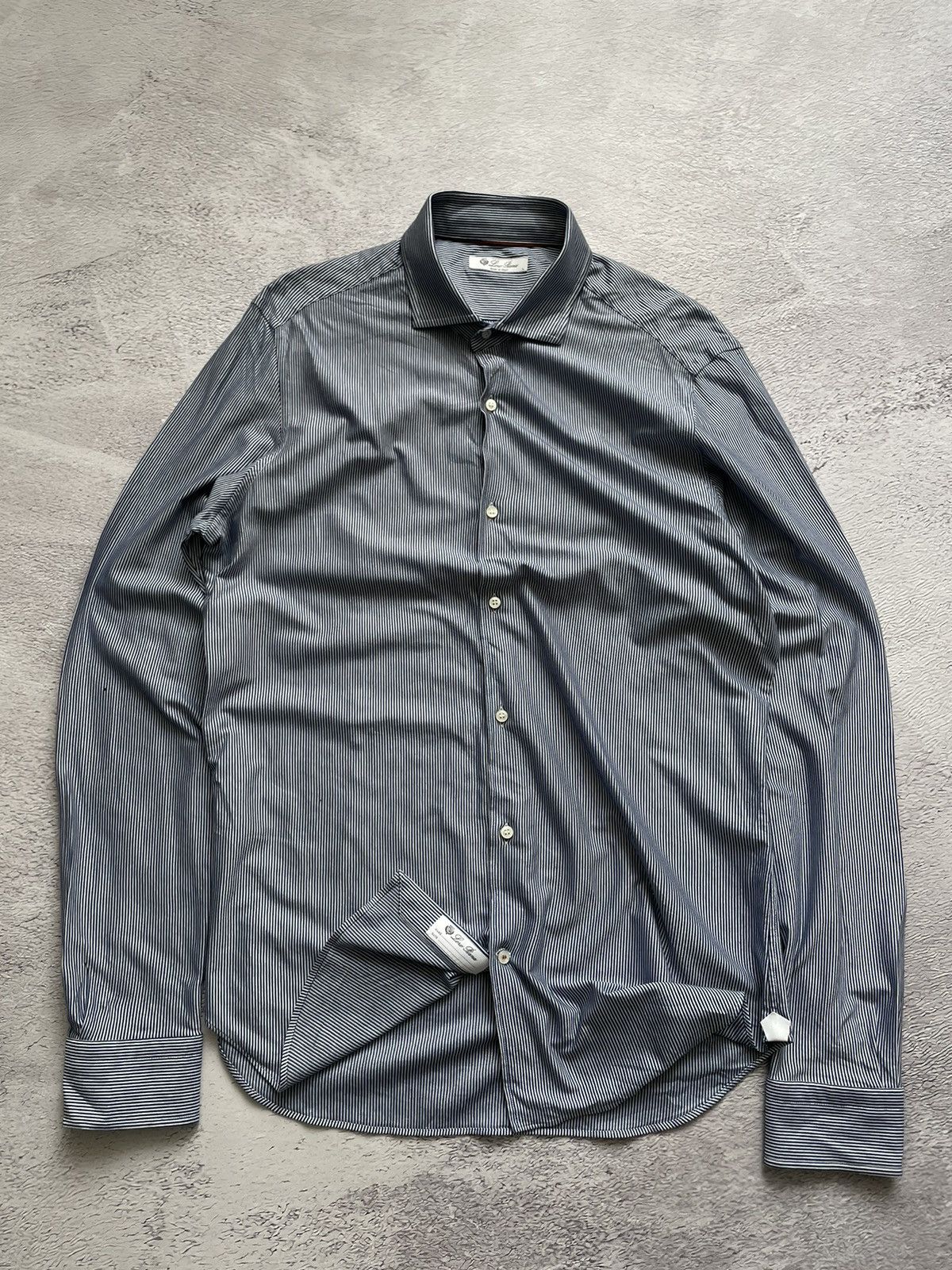 Loro Piana LUXURY LORO PIANA! Dress Shirt Striped Made In Italy Size US L / EU 52-54 / 3 - 1 Thumbnail