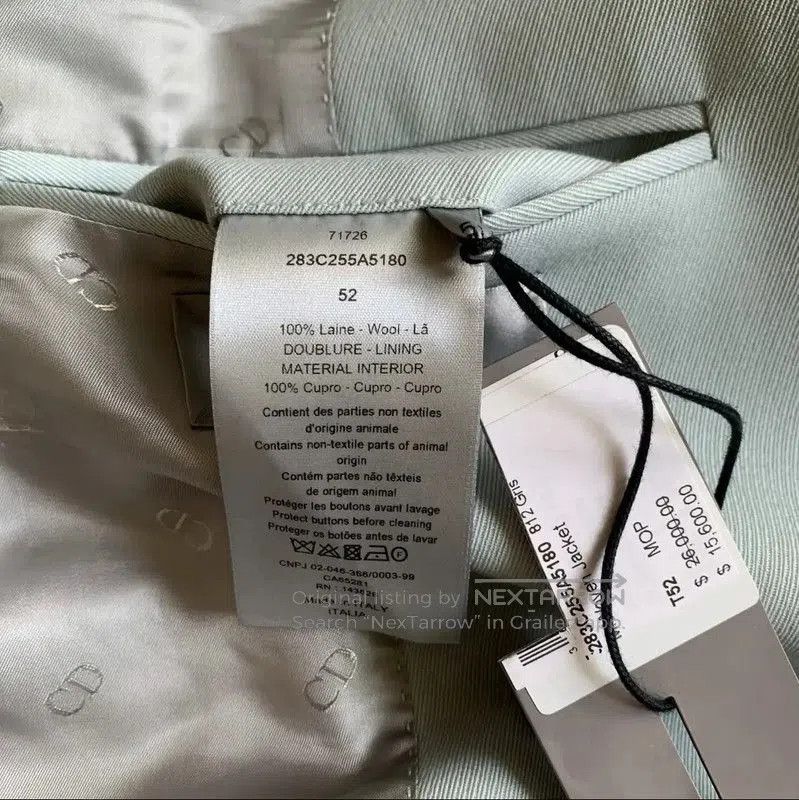 Dior Dior Long Sleeve Aqua Wool Outerwear . Size US XL / EU 56 / 4 - 4 Thumbnail