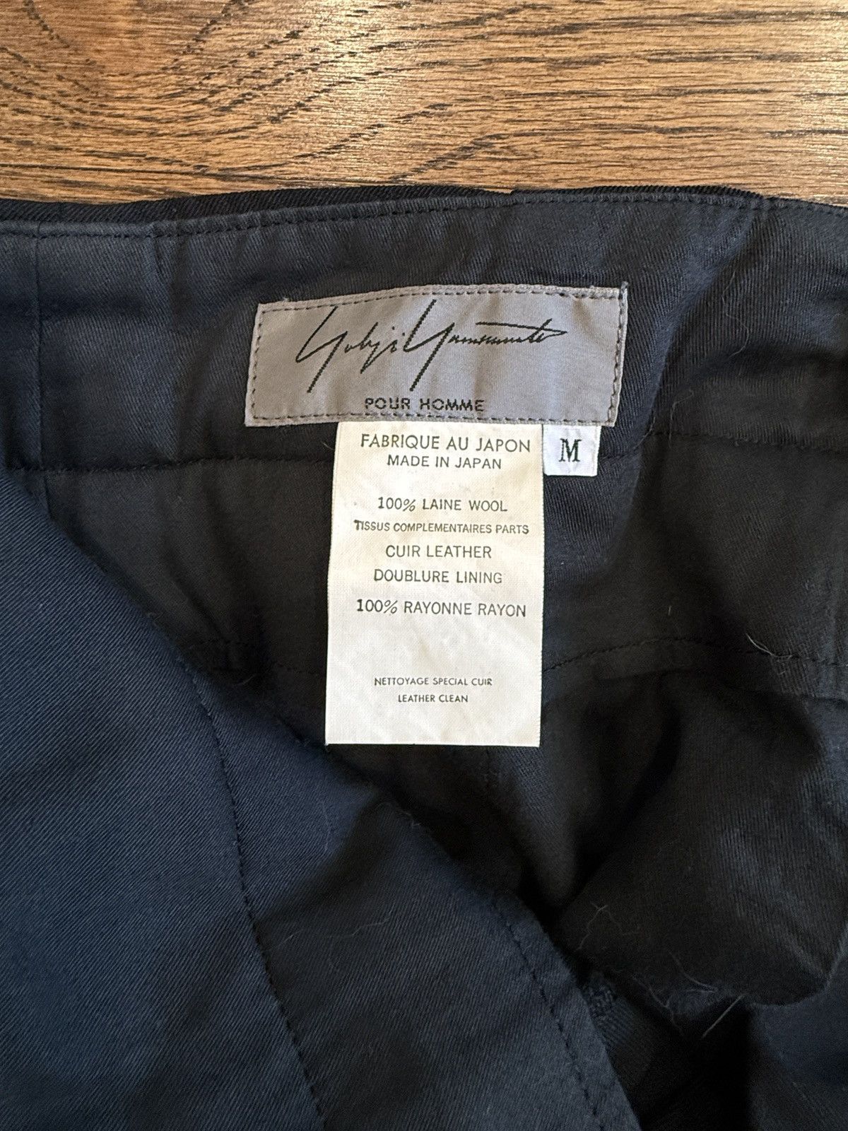 Yohji Yamamoto Yohji Yamamoto Pour Homme AW96 Leather Paneled Trousers Size US 32 / EU 48 - 10 Thumbnail