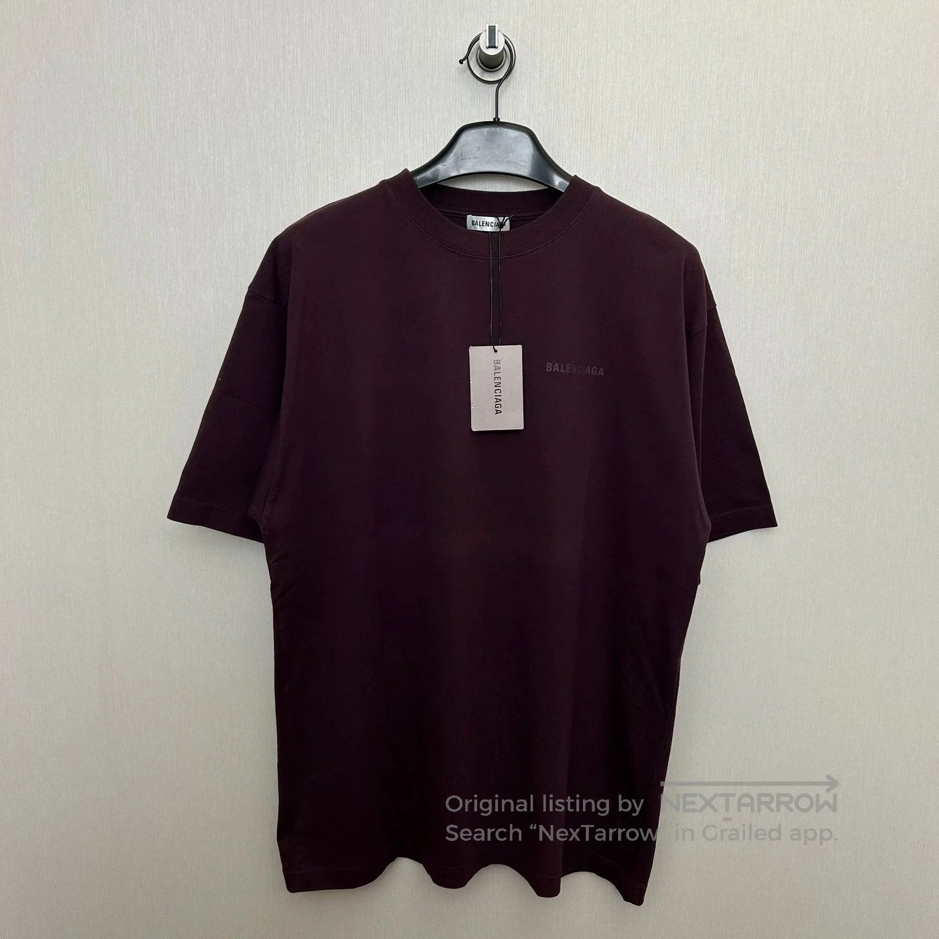 Balenciaga balenciaga burgundy logo short sleeve shirt. Size US M / EU 48-50 / 2 - 1 Thumbnail