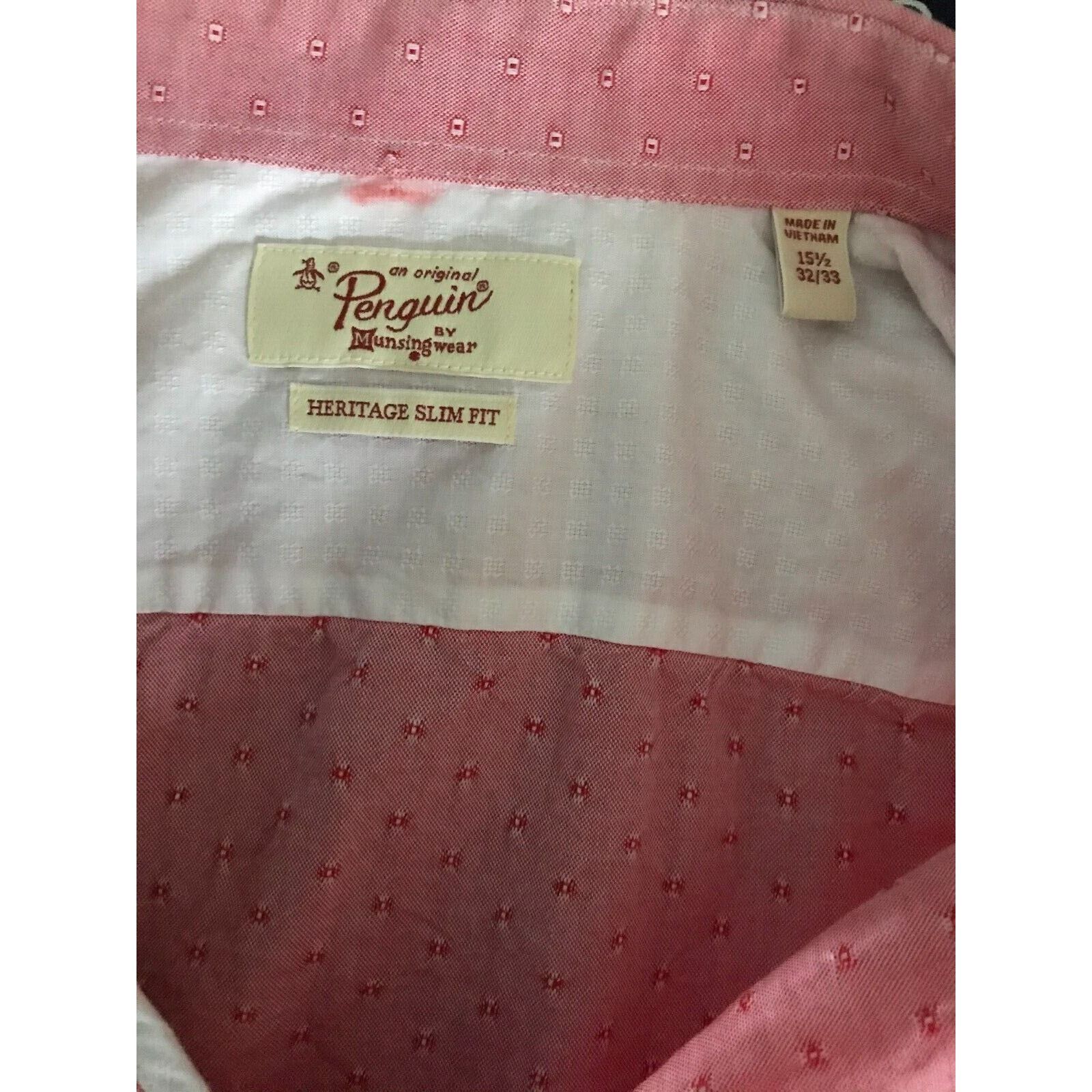 Original Penguin ORIGINAL PENGUIN DIAMOND PRINT RED 15.5 32/33 SLIM SHIRT Size US M / EU 48-50 / 2 - 4 Thumbnail