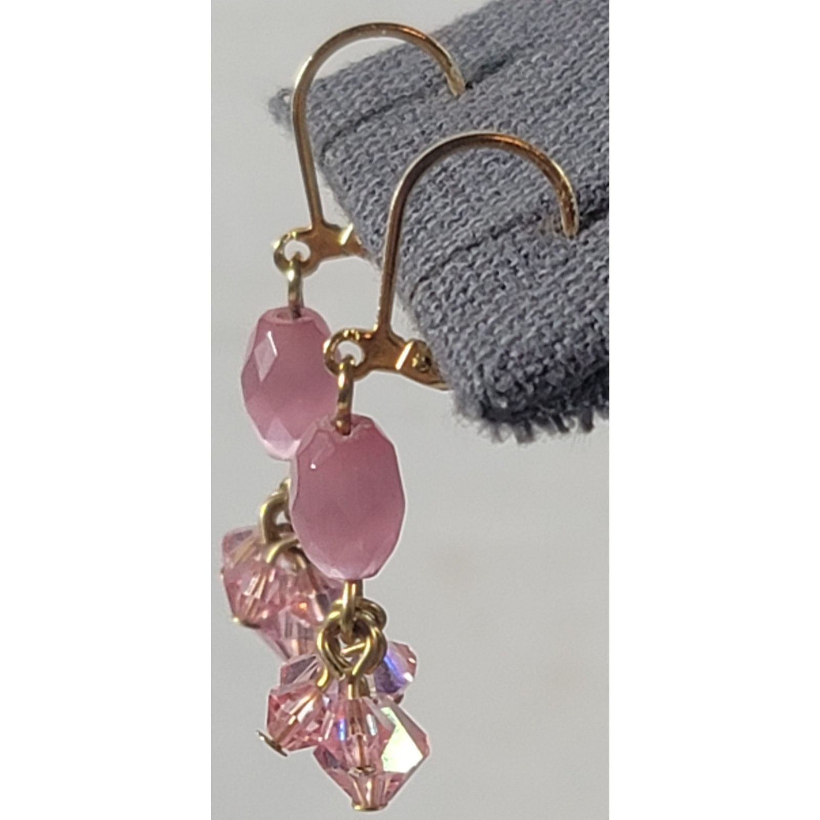 Other Gold Pink Iridescent Multi Size Beads Chandelier Earrings Size ONE SIZE - 3 Thumbnail