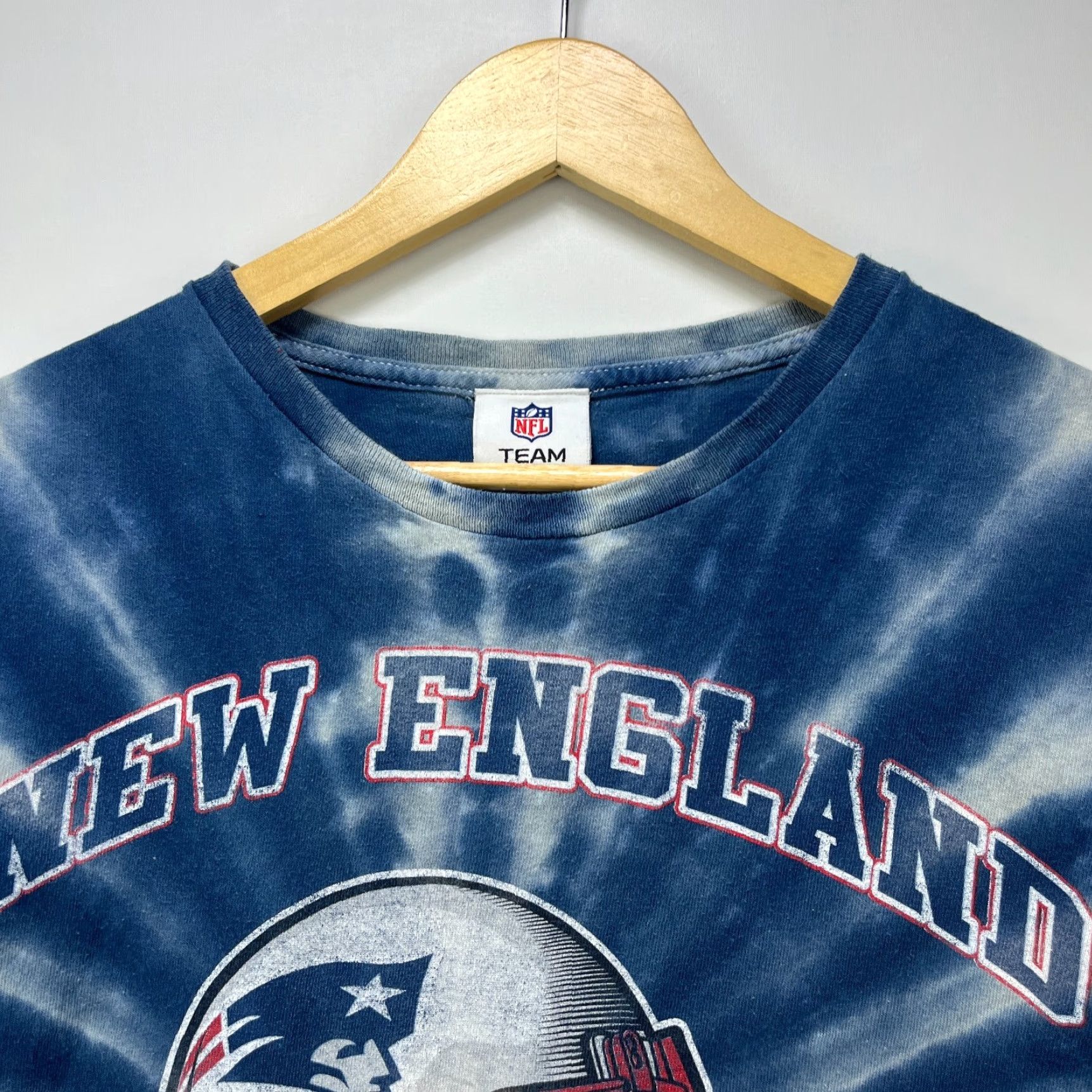VINTAGE New England Patriots T-Shirt 2XL NFL Shirt Mens Blue