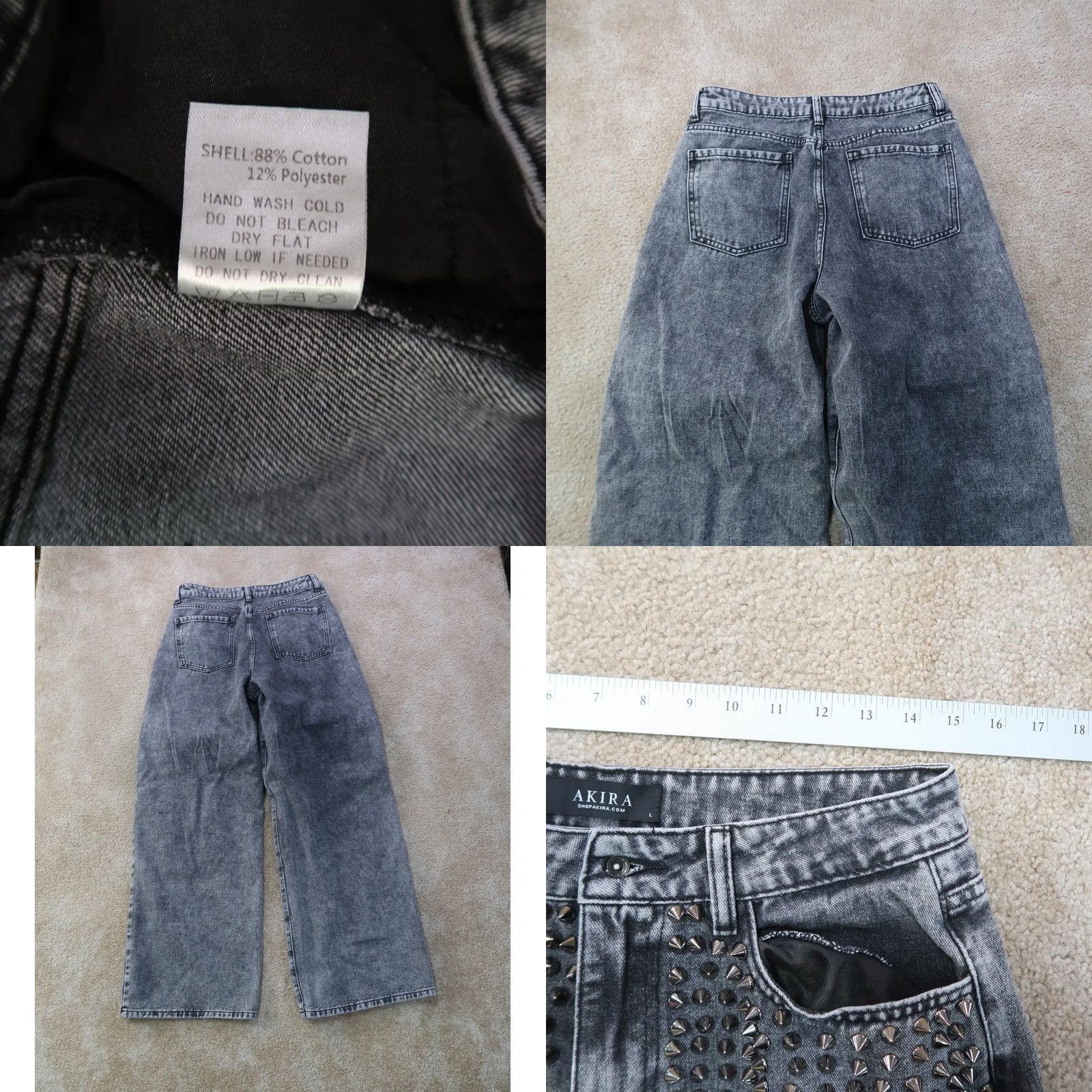 Akira VINTAGE Akira Baggy Cargo Pants Women 30x31 Gray Denim Straight 30 Regular Mens Womens Size 30" / US 8 / IT 44 - 8 Thumbnail