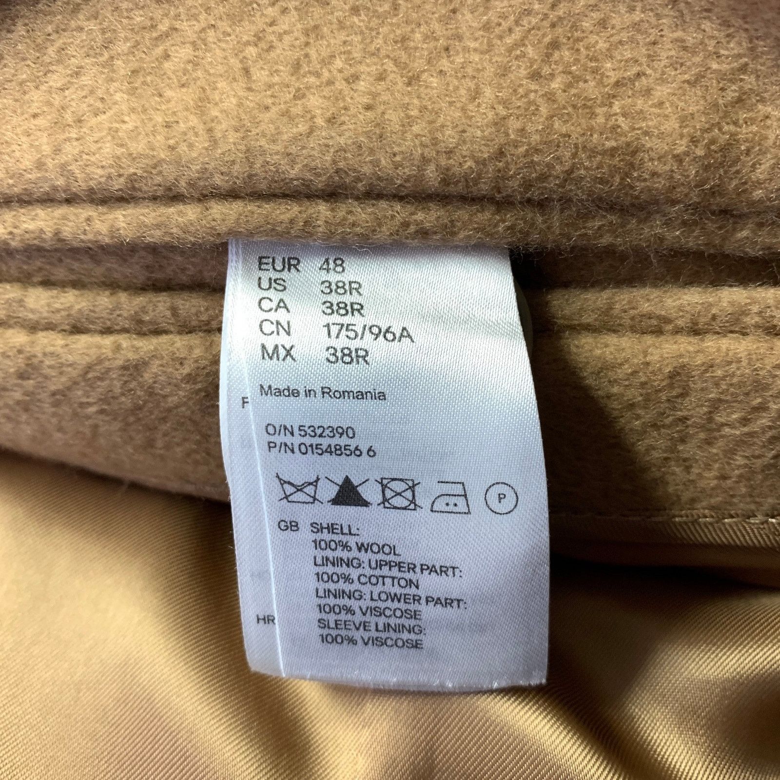 H&M H & M Size 38 Camel Grey Wool Inverted Lapel Overcoat Size US XXS / EU 40 - 8 Thumbnail