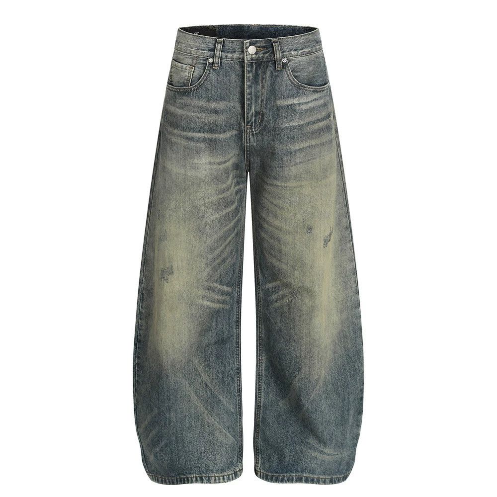 Vintage Men's loose vintage washed distressed scimitar jeans Size US 32 / EU 48 - 1 Thumbnail