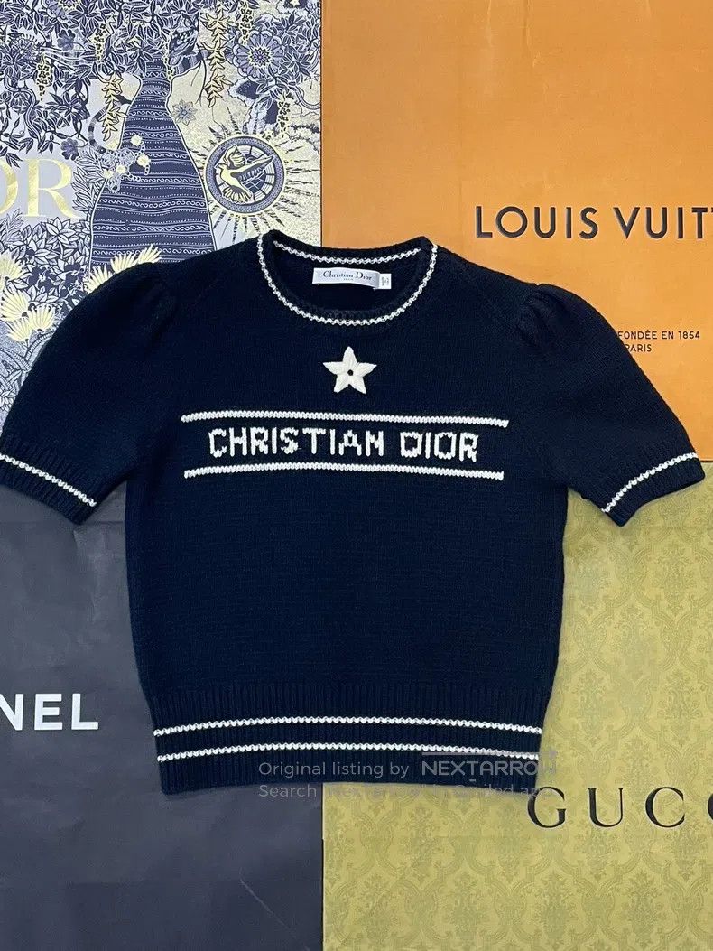 Dior Dior Blue five-pointed star knitted short sleeves Size XS / US 0-2 / IT 36-38 - 1 Thumbnail