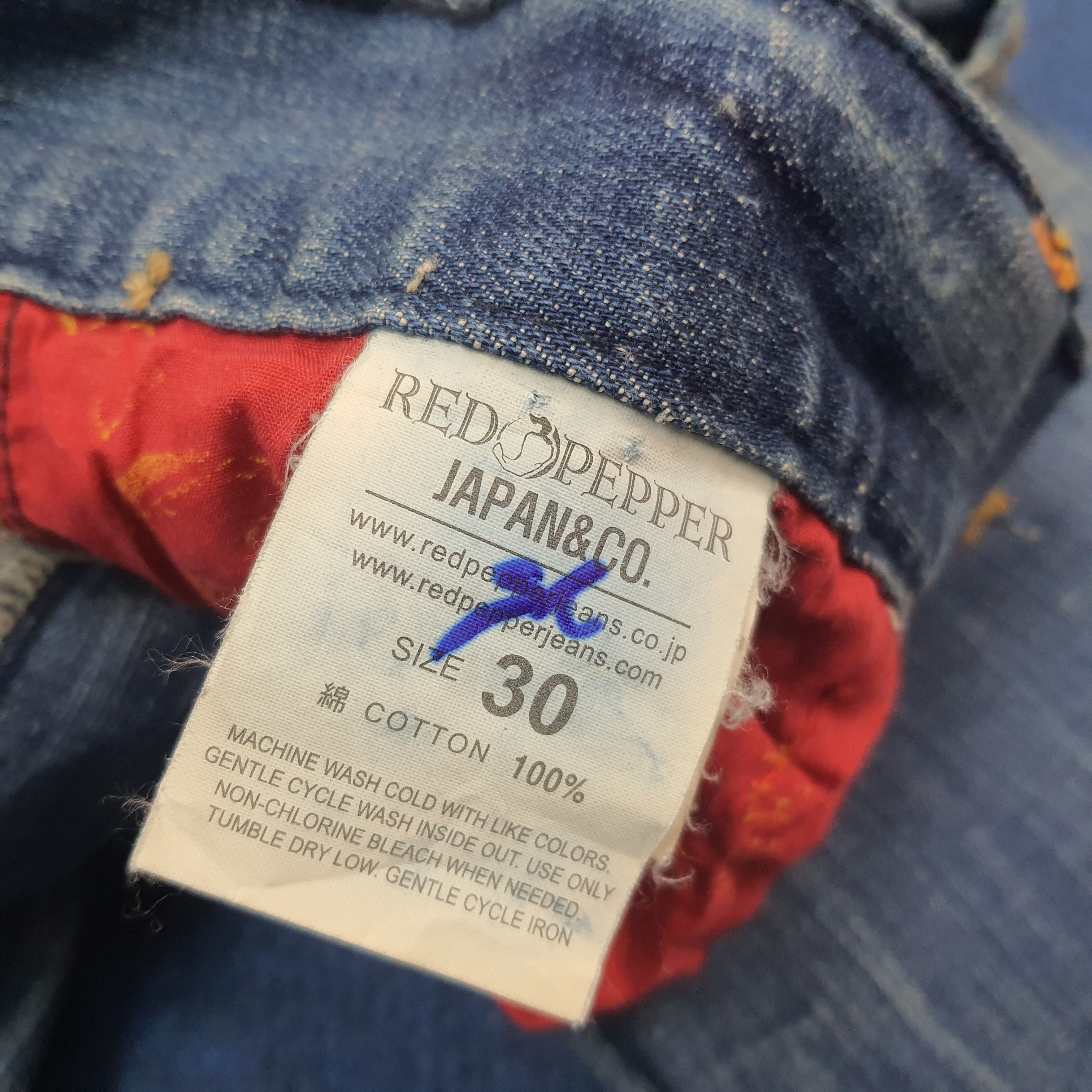 Japanese Brand Vintage Red Pepper Japan Denim Y2K Aesthetic C258N8 Size US 32 / EU 48 - 9 Thumbnail