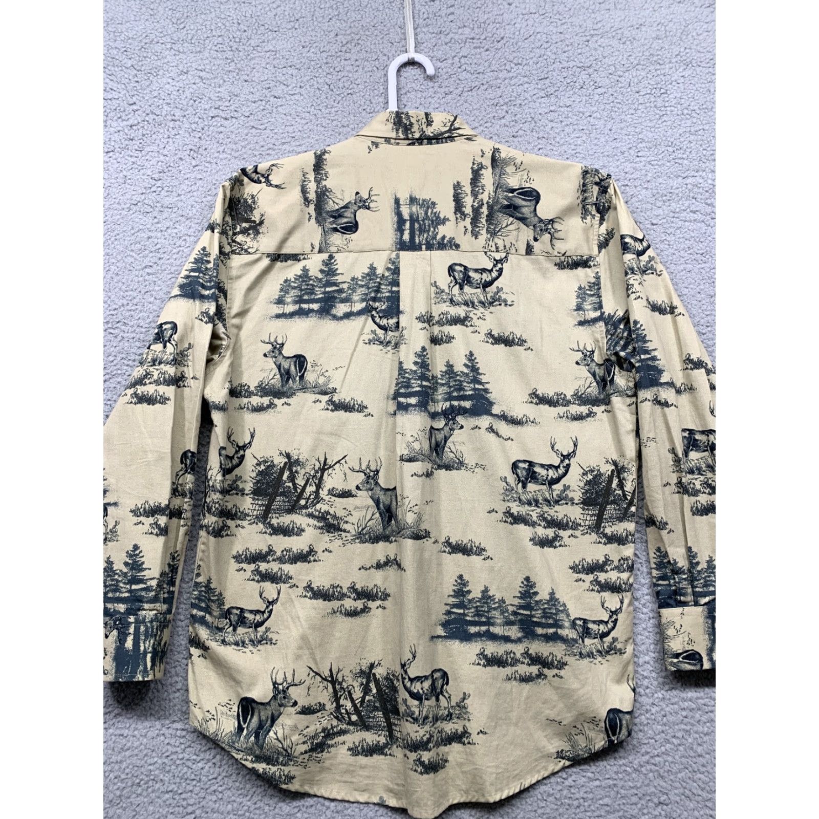 Vintage Natural Issue Shirt Men Button-Up Wrinkle Free 1 Pocket Black Tan Drk Green Woods & Deer Casual Size US S / EU 44-46 / 1 - 6 Thumbnail